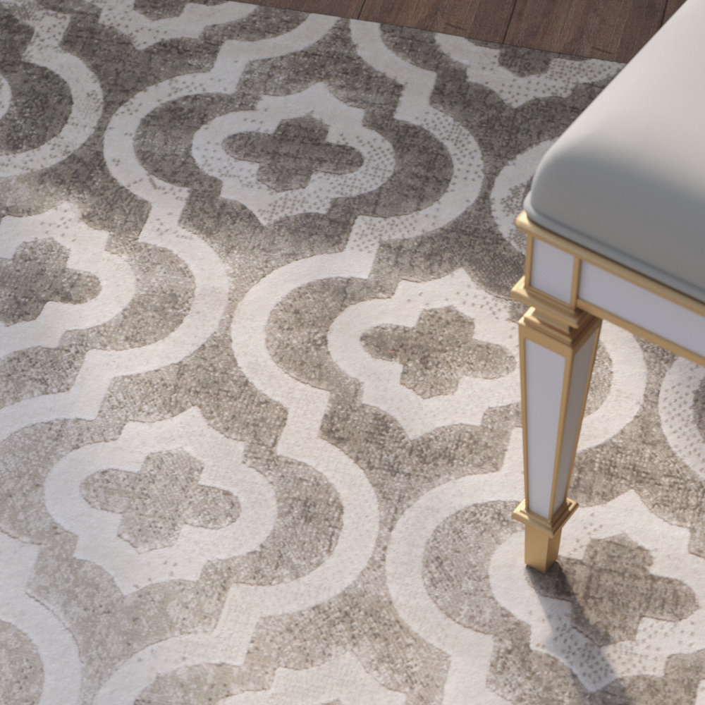 House of Hampton Watford Power Loomed Gray/Ivory Area Rug Wayfair