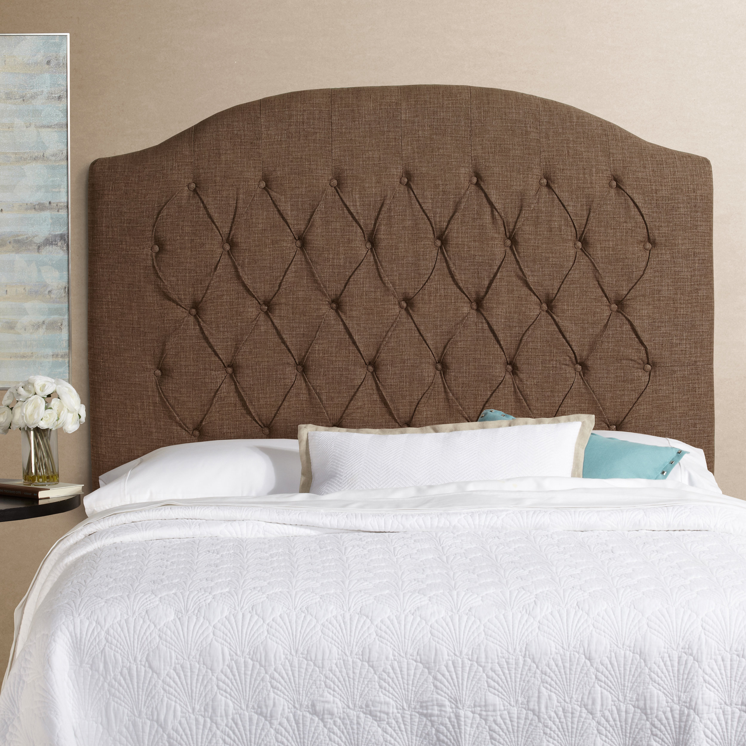 House of Hampton Kara Tall Curved Upholstered Headboard & Reviews