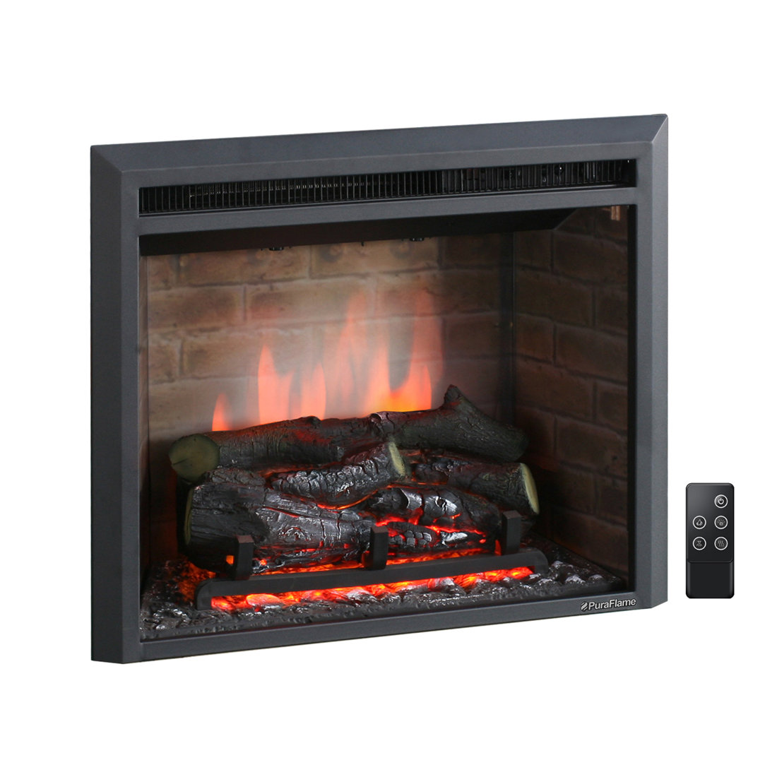 Puraflame 33" Black 750 1500W Western Wall Mount Electric