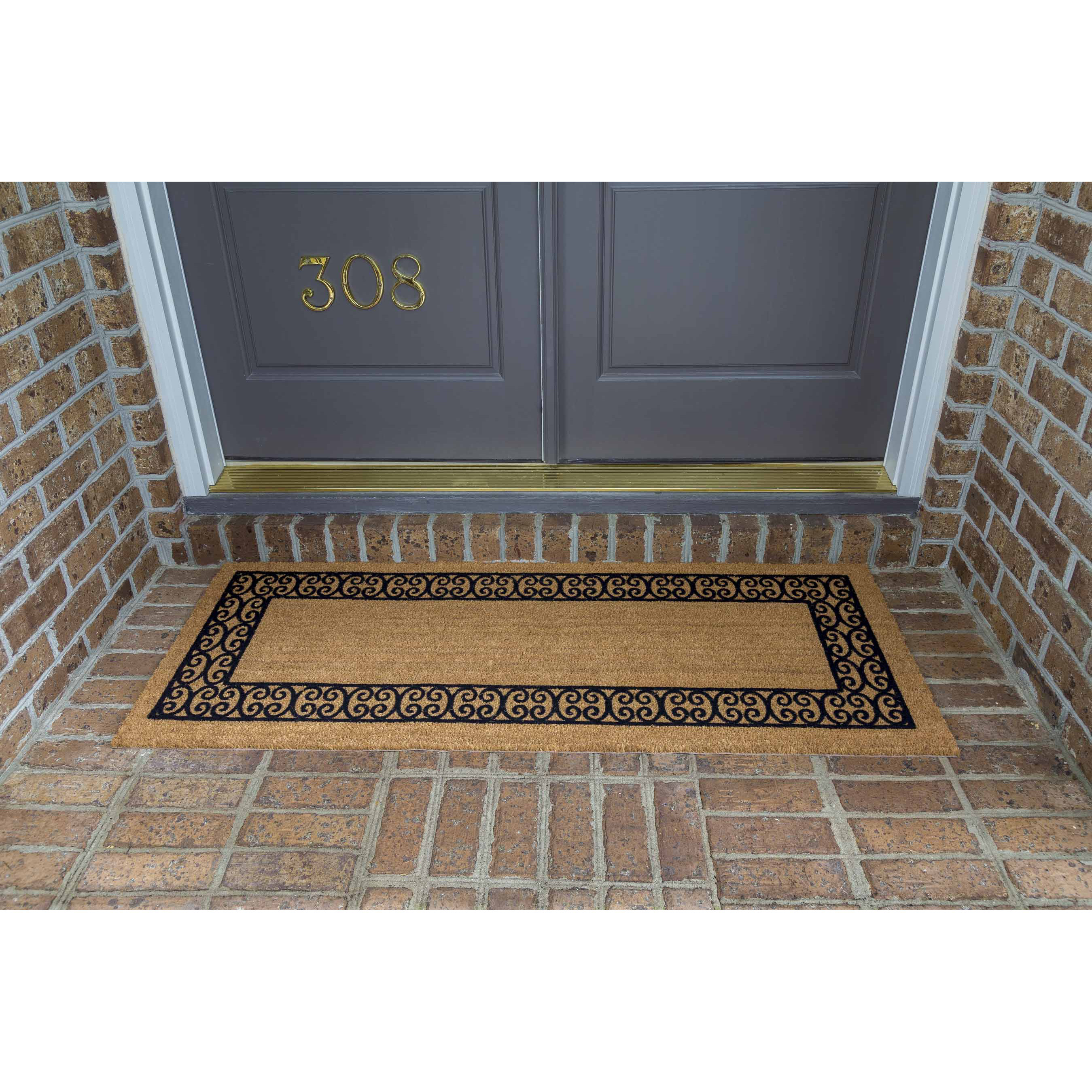 US Cocoa Mat DeCoir Charleston Border Double Door Doormat & Reviews