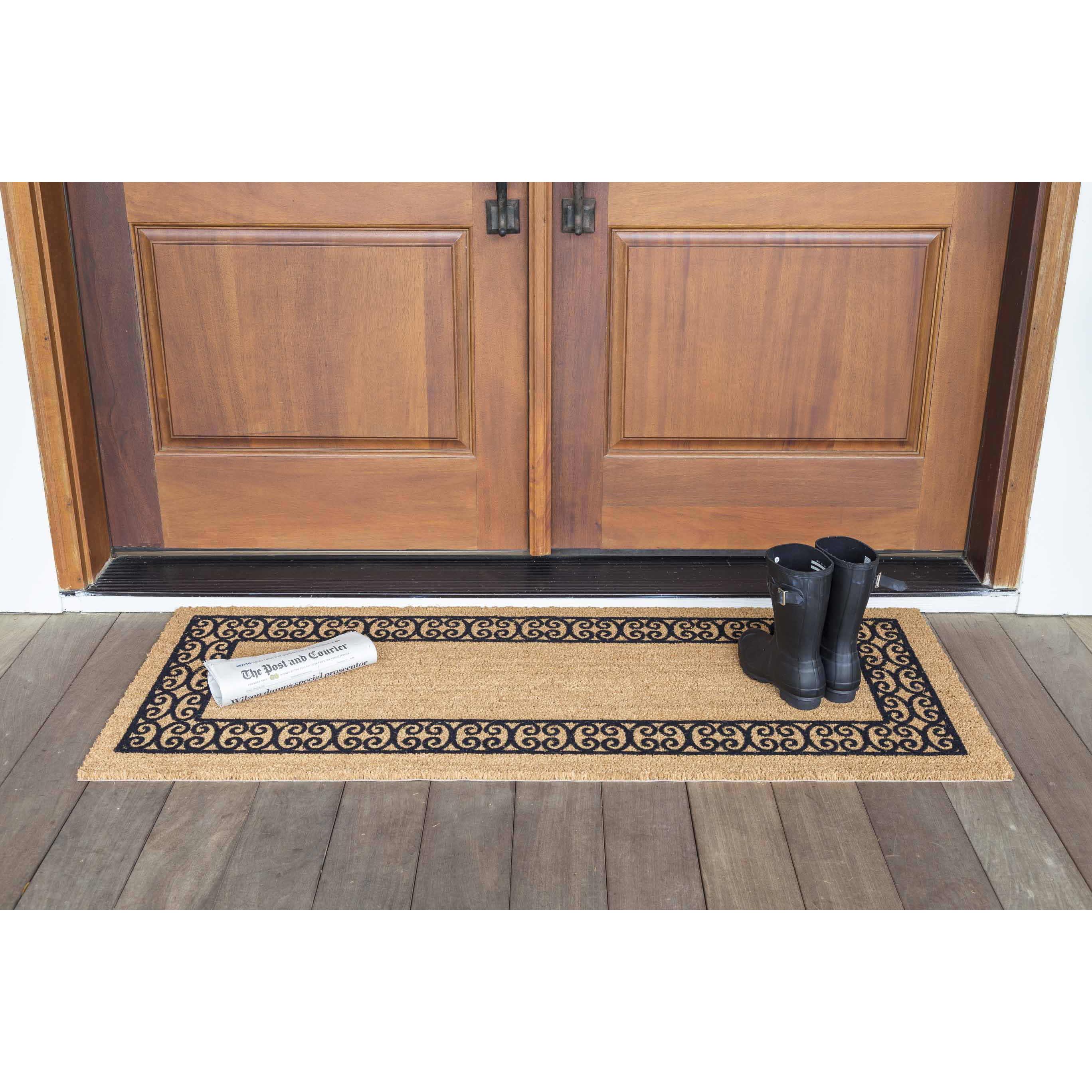 US Cocoa Mat DeCoir Charleston Border Double Door Doormat & Reviews