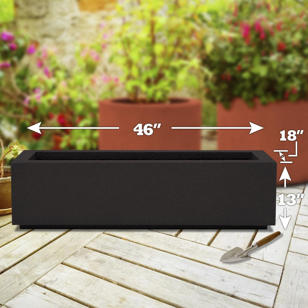 Poly-Stone Planters Milan Rectangular Planter Box & Reviews | Wayfair