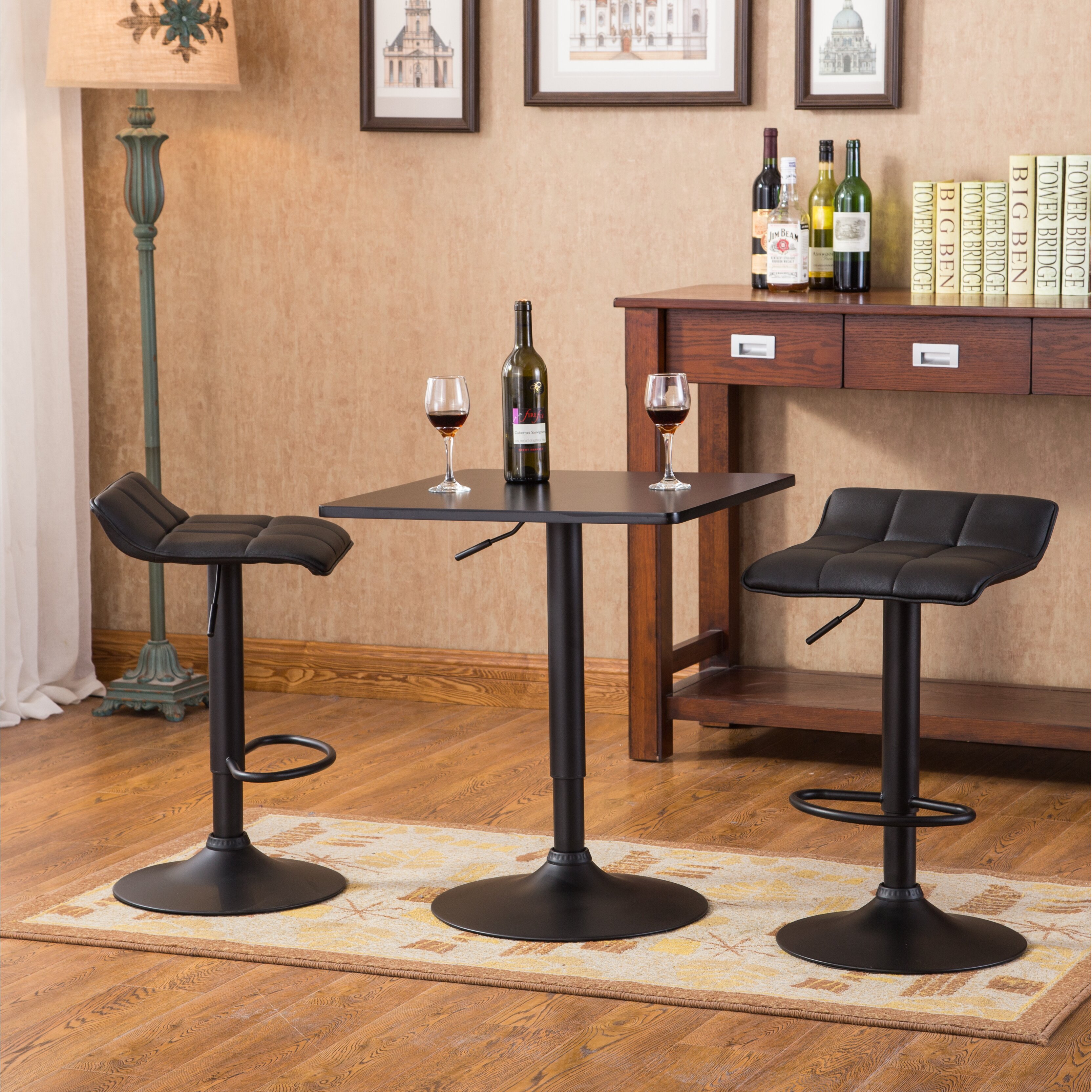 Roundhill Furniture Belham 3 Piece Pub Table Set | Wayfair