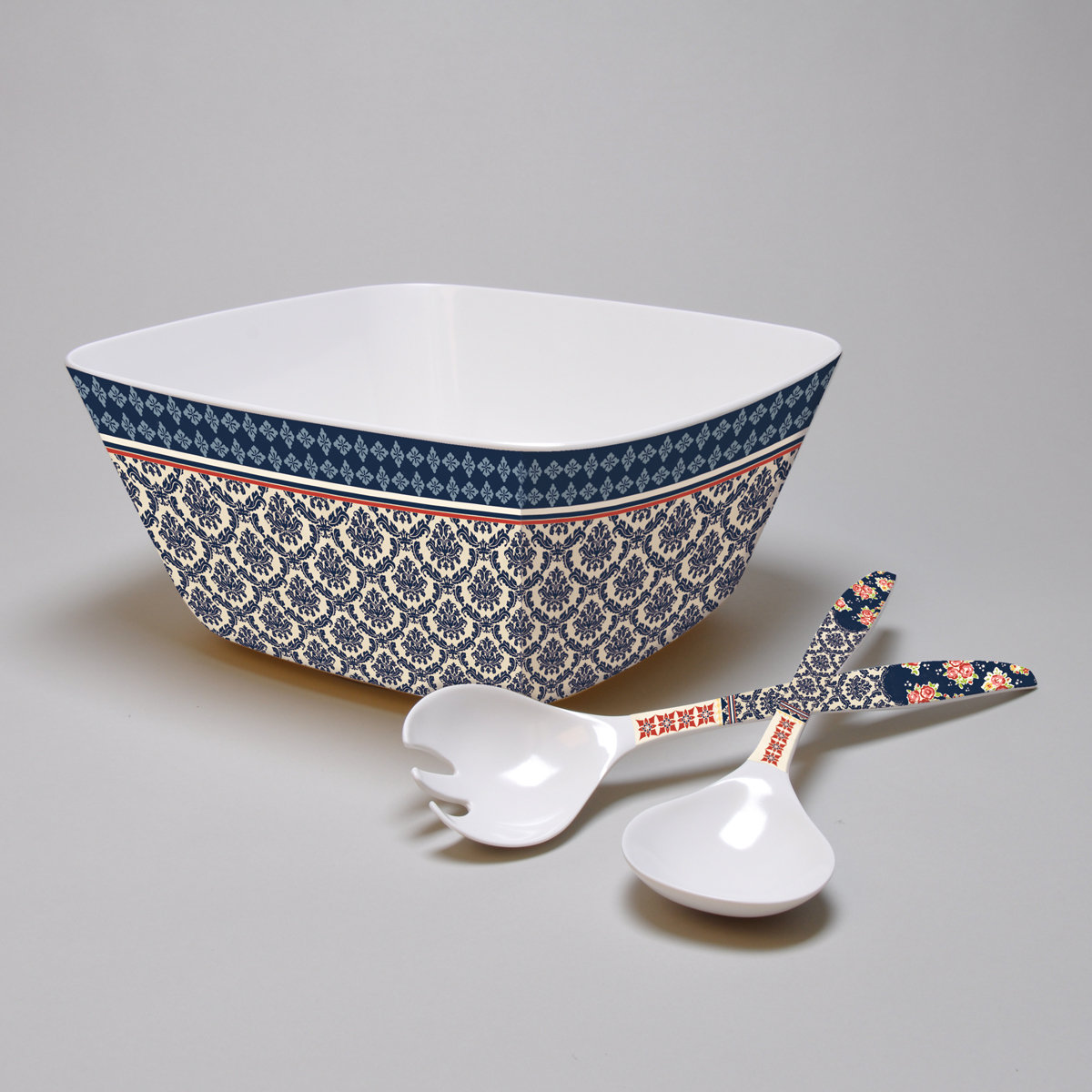 Lang 3 Piece Boardwalk Breeze Melamine Large Serving Bowl Set Wayfair