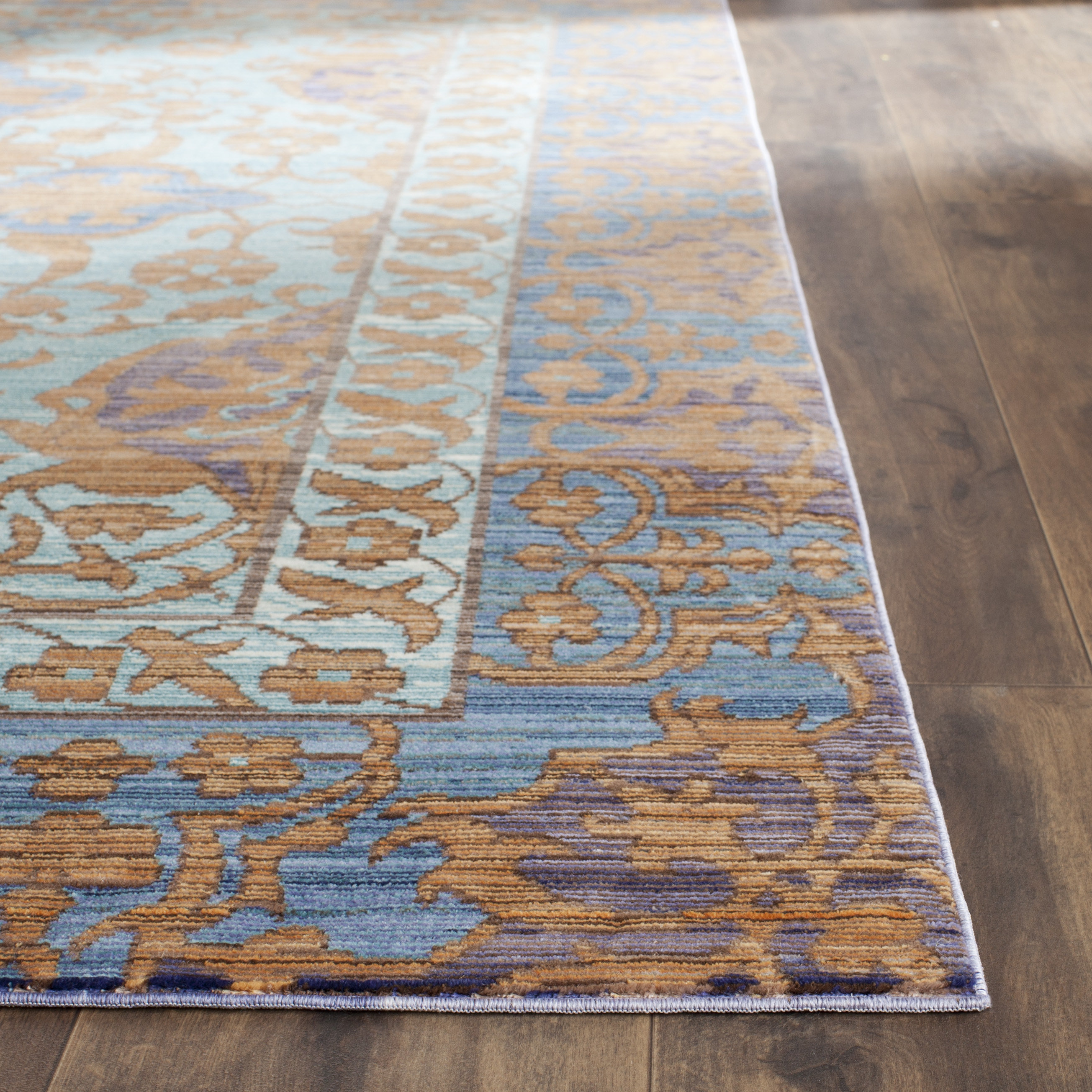 Bungalow Rose Thanh Blue/Gold Area Rug & Reviews Wayfair