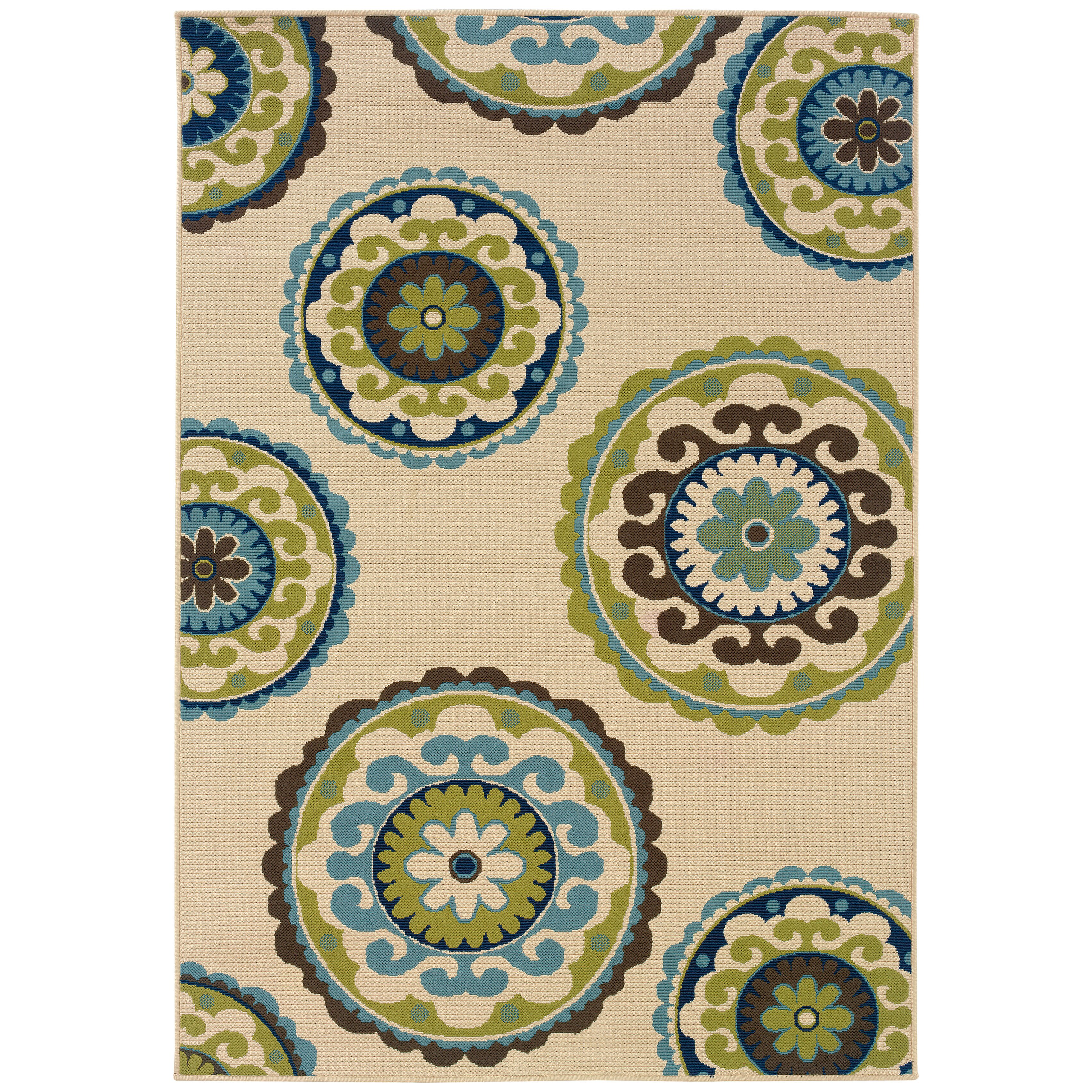 Bungalow Rose Capri Beige\/Green Indoor\/Outdoor Area Rug \u0026 Reviews  Wayfair