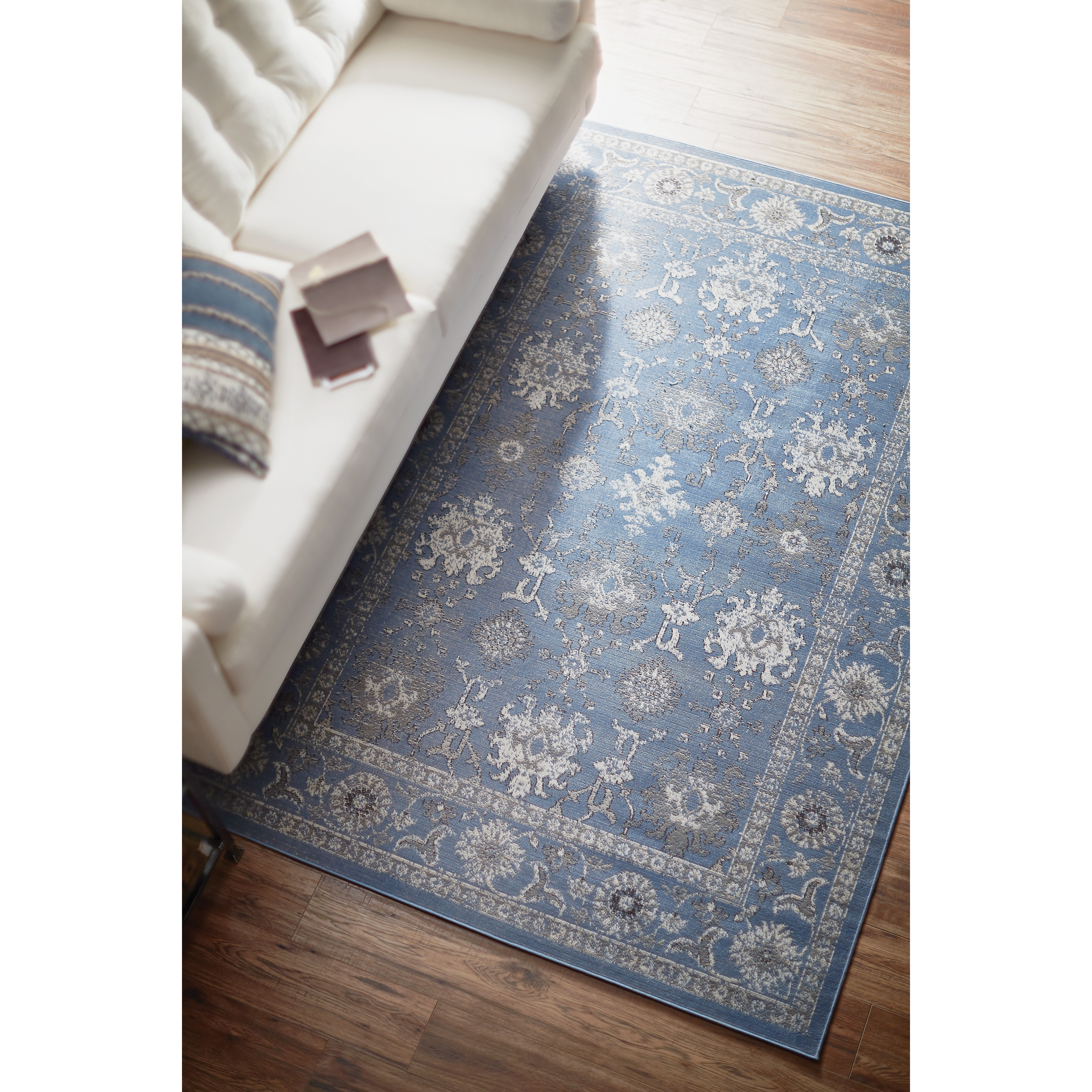 Bungalow Rose Septfontaines Blue/Gray Area Rug & Reviews Wayfair
