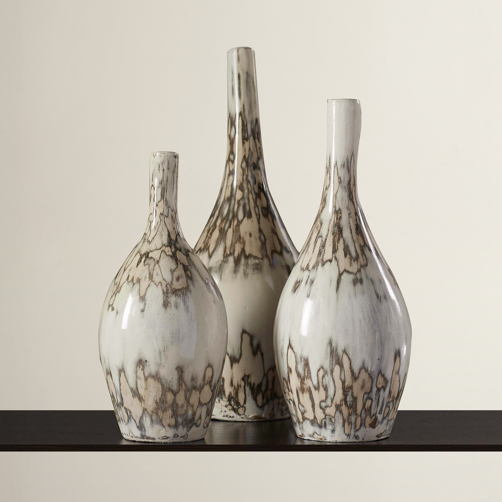 Bungalow Rose 3 Piece Hampton Mexican Pottery Vases Set & Reviews