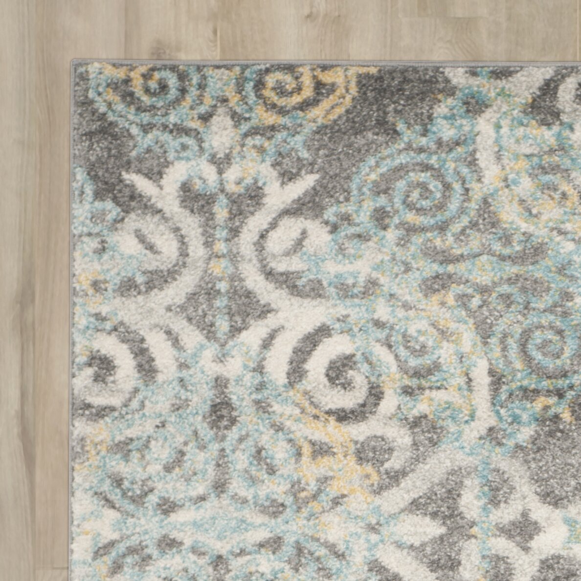 Bungalow Rose Ferry Grey and Ivory Area Rug BNGL2049