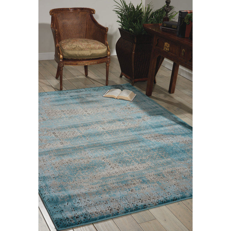Bungalow Rose Saliba Blue Area Rug & Reviews Wayfair.ca