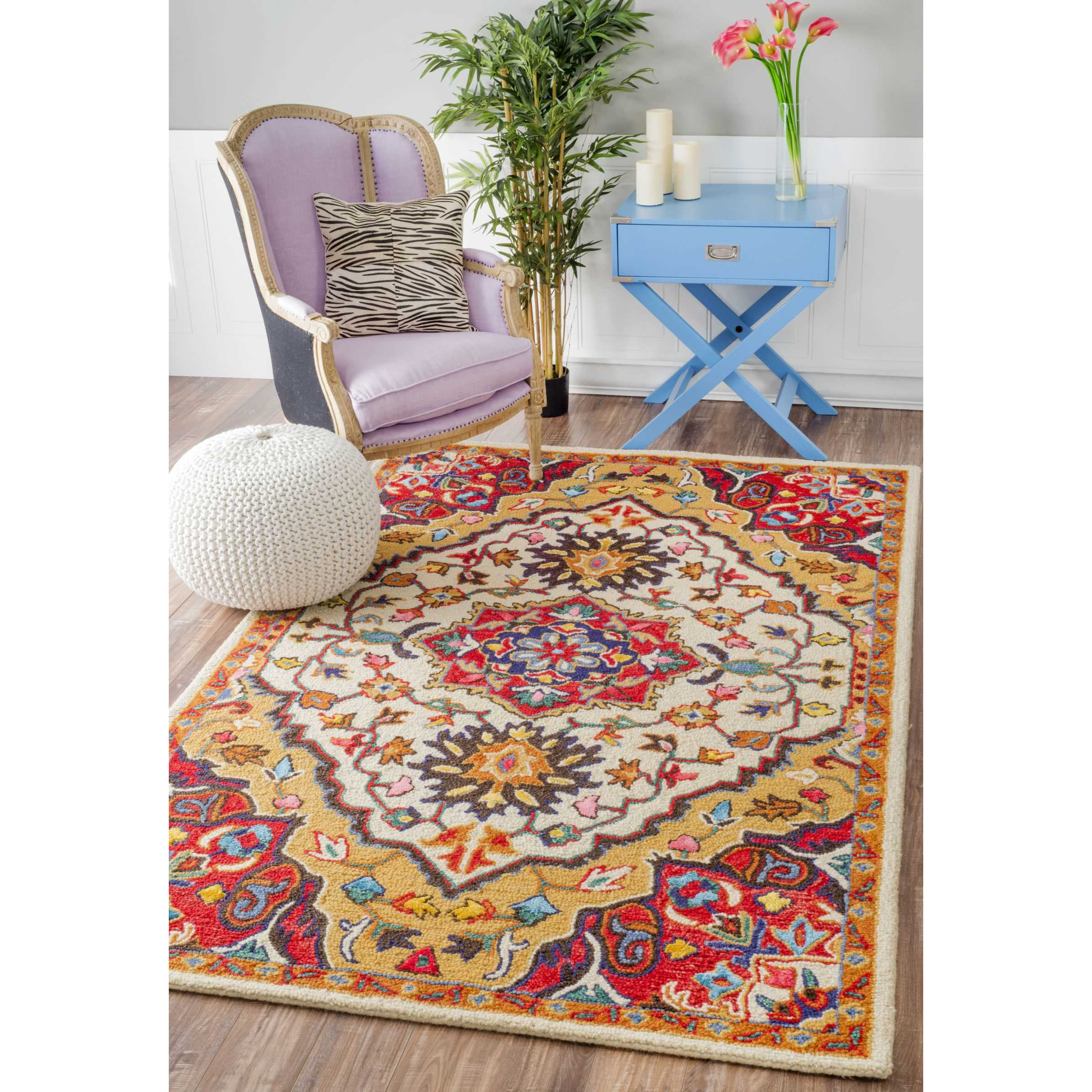 Bungalow Rose Sahab HandTufted Red Area Rug & Reviews Wayfair.ca