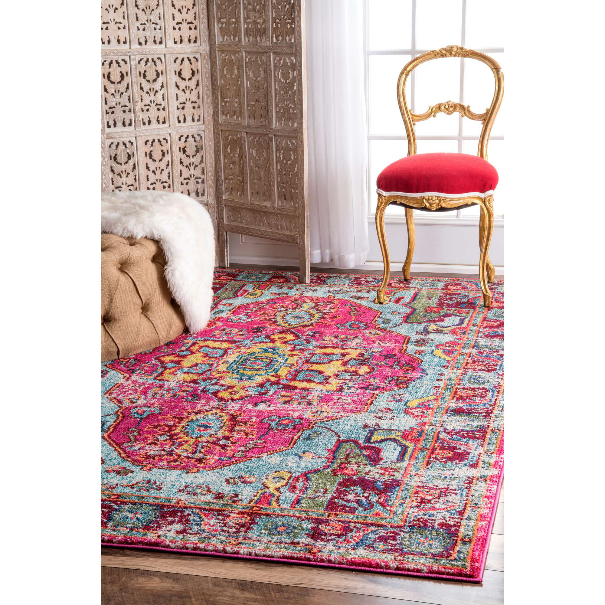 Bungalow Rose Loughlam Pink Area Rug & Reviews Wayfair