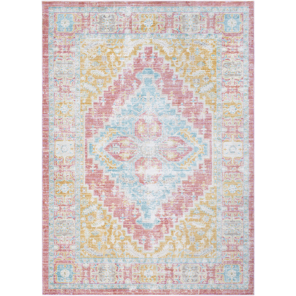 Bungalow Rose Sabine Pink / Green Area Rug Wayfair