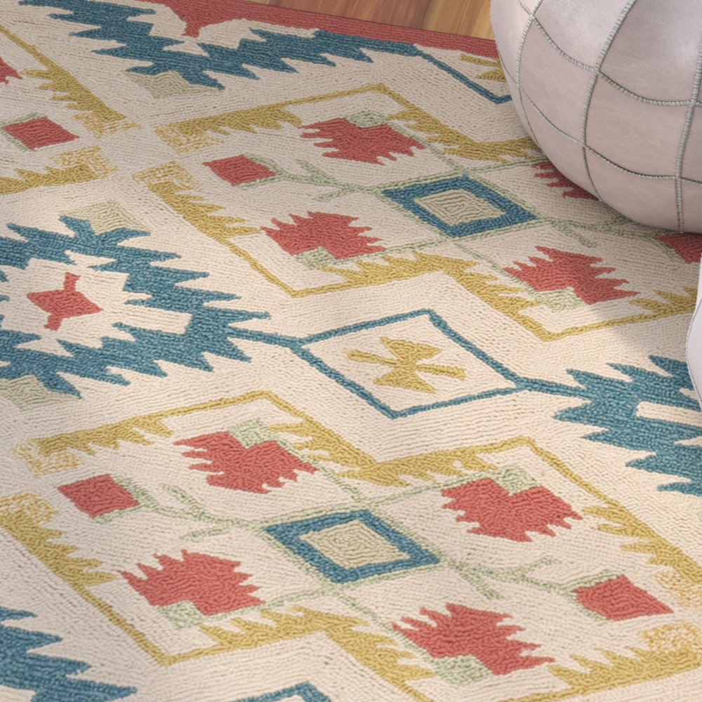 Bungalow Rose Puri Yellow and Blue Outdoor/Indoor Area Rug & Reviews