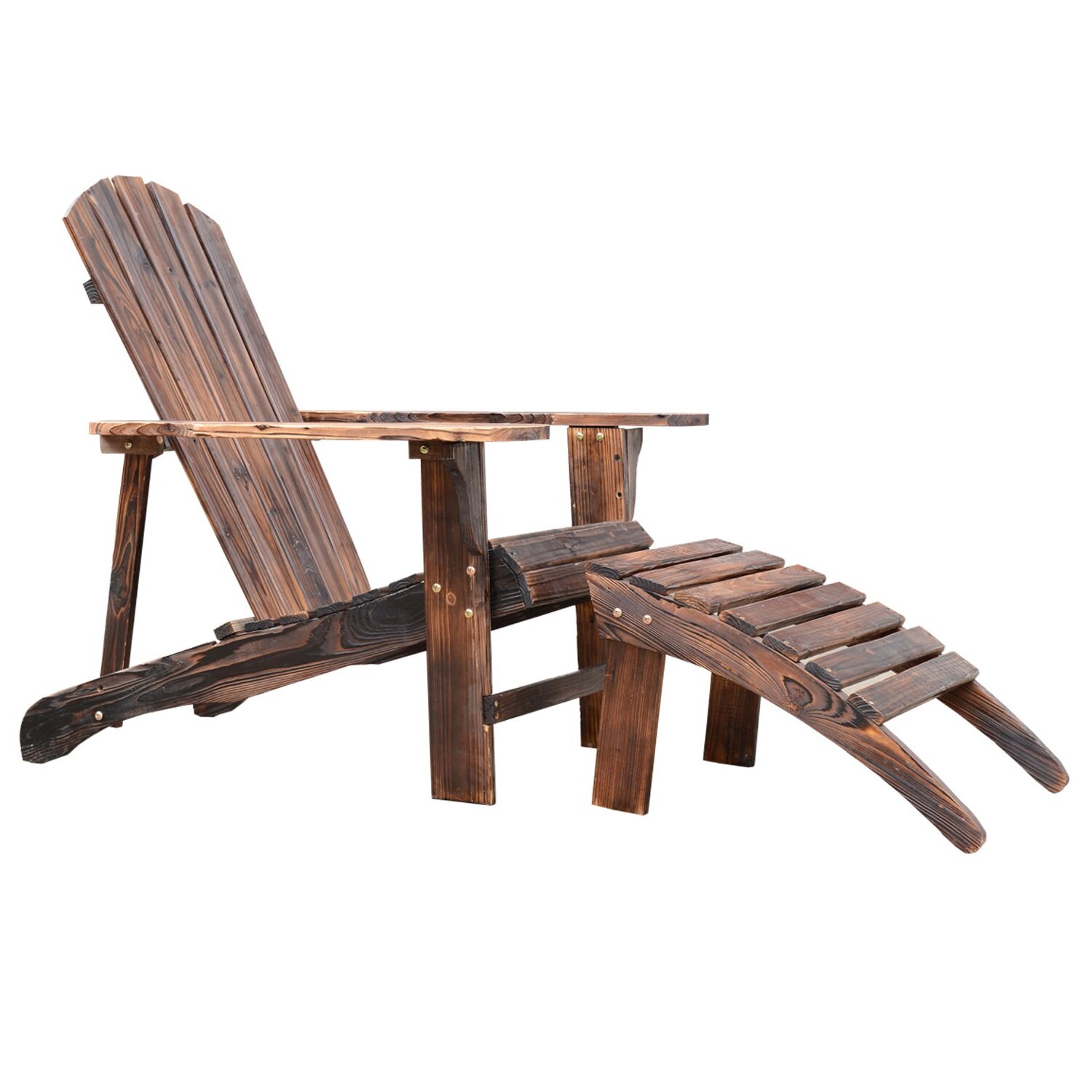 Outsunny Adirondack Chair with Ottoman &amp; Reviews Wayfair