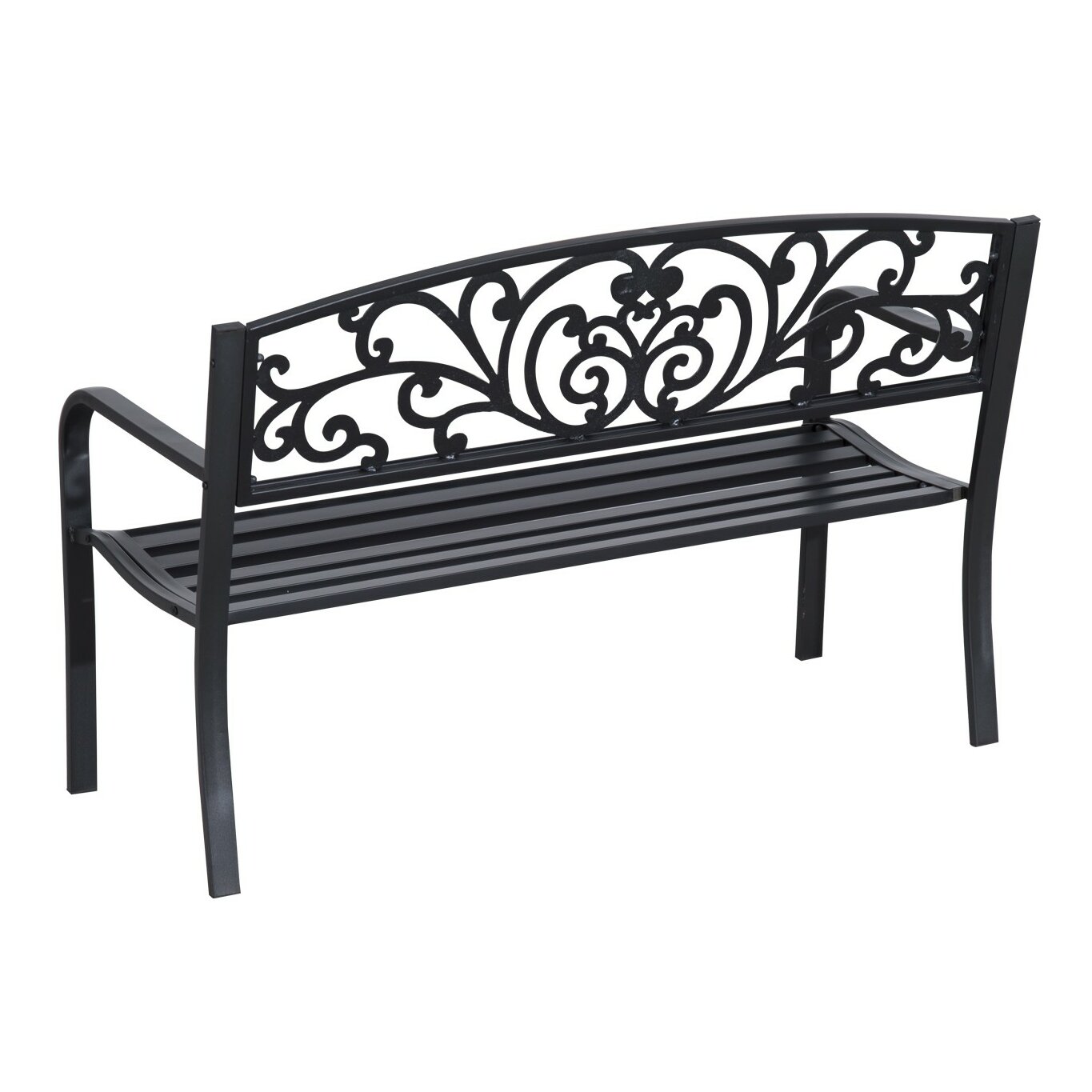 Outsunny Blossoming Decorative Steel Garden Bench & Reviews | Wayfair