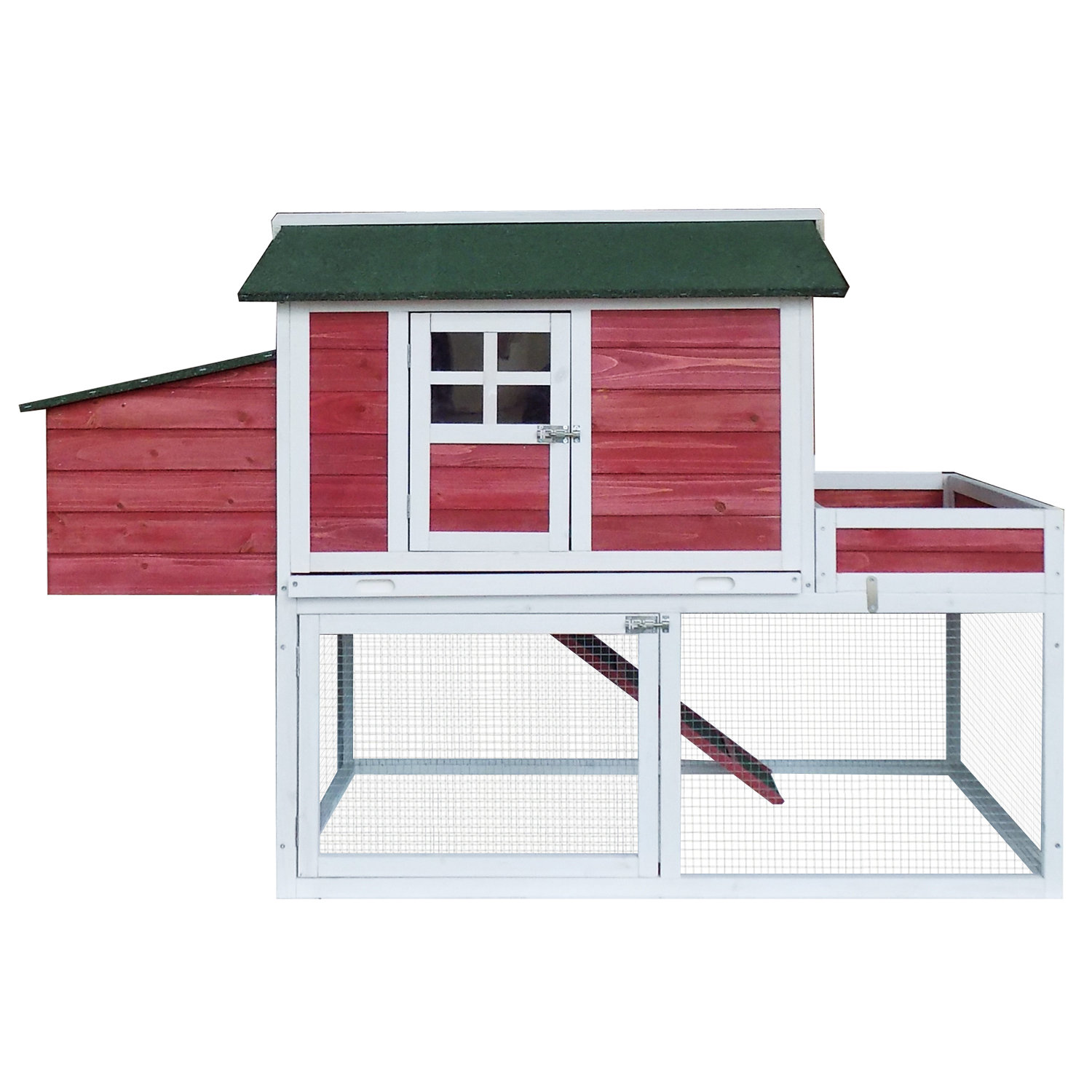 Pawhut Farmhouse Chicken Coop with Run Area and Nesting Box & Reviews