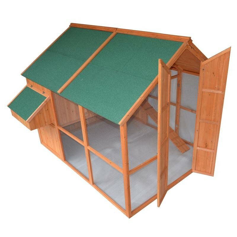 Pawhut Deluxe Extra-Large Backyard Chicken Coop/Hen House with Outdoor ...