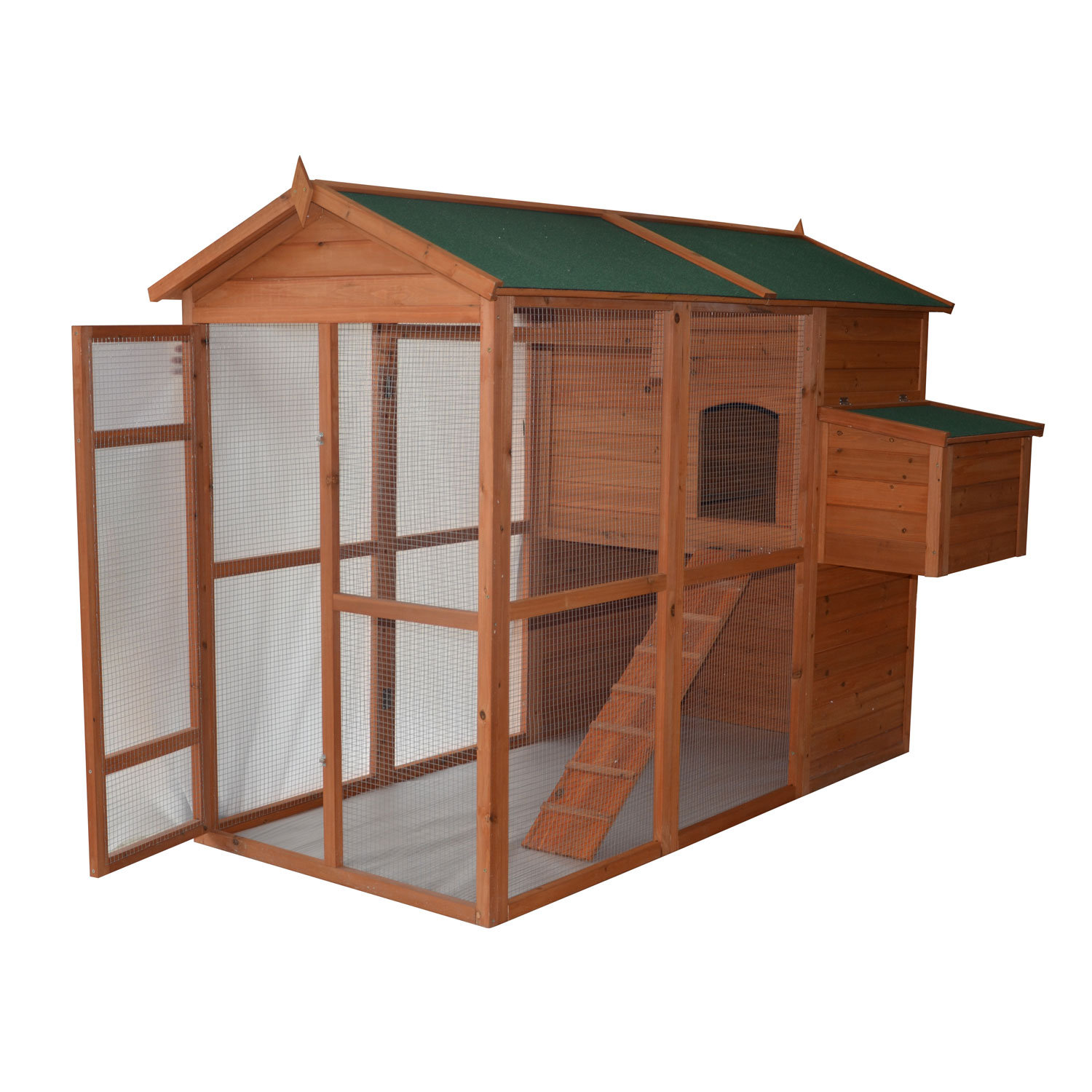 Pawhut Deluxe Large Backyard Chicken Coop/Hen House with Outdoor Run ... - Deluxe Large BackyarD Chicken Coop Hen House With OutDoor Run D3 0018