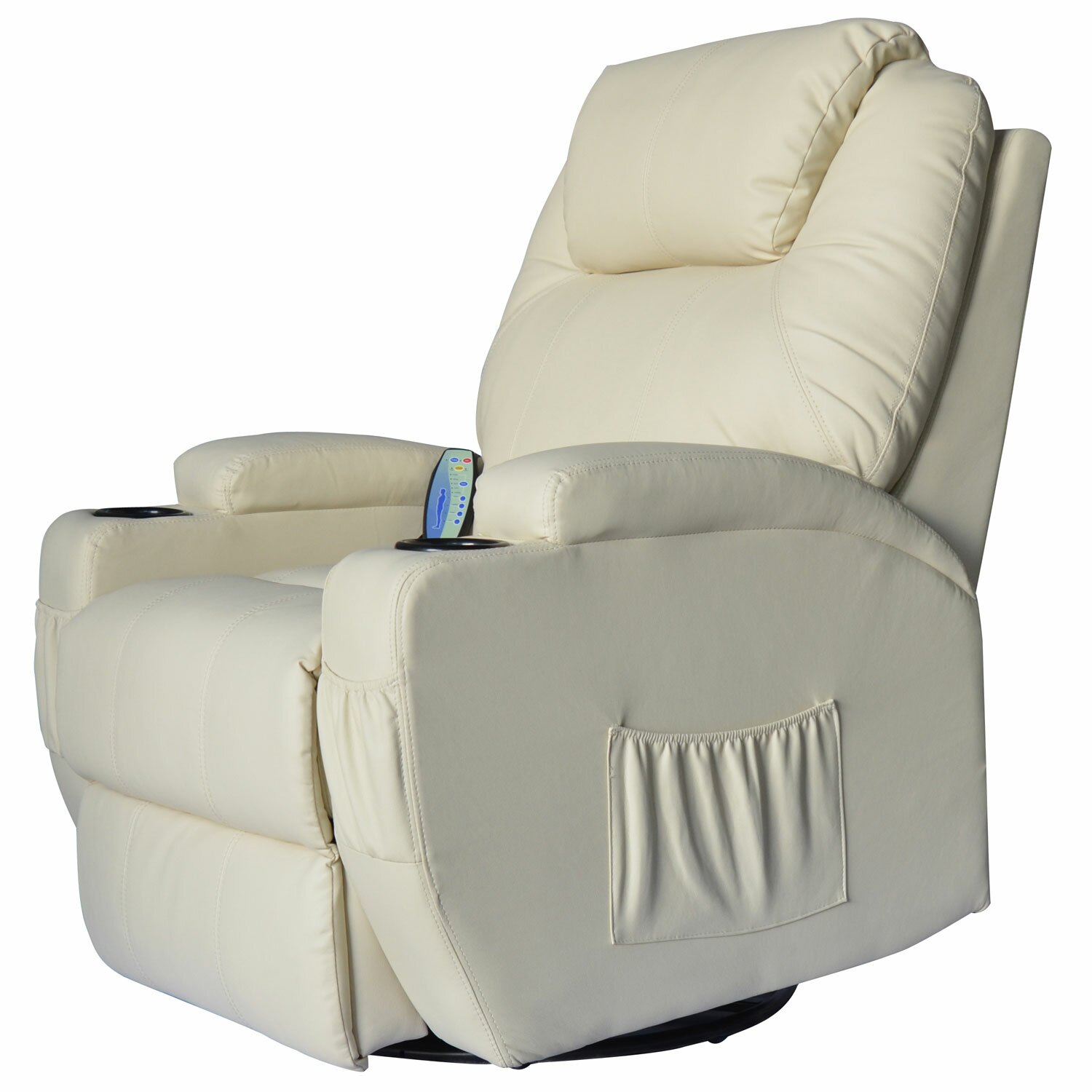 Outsunny HomCom Deluxe Heated Vibrating PU Leather Massage ...