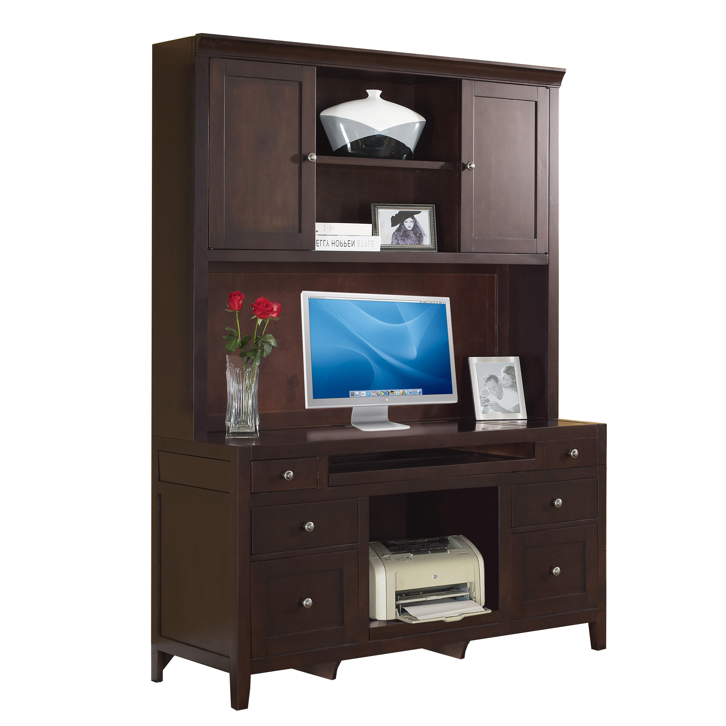 Fairfax Home Collections Companion Credenza Desk with Hutch Wayfair