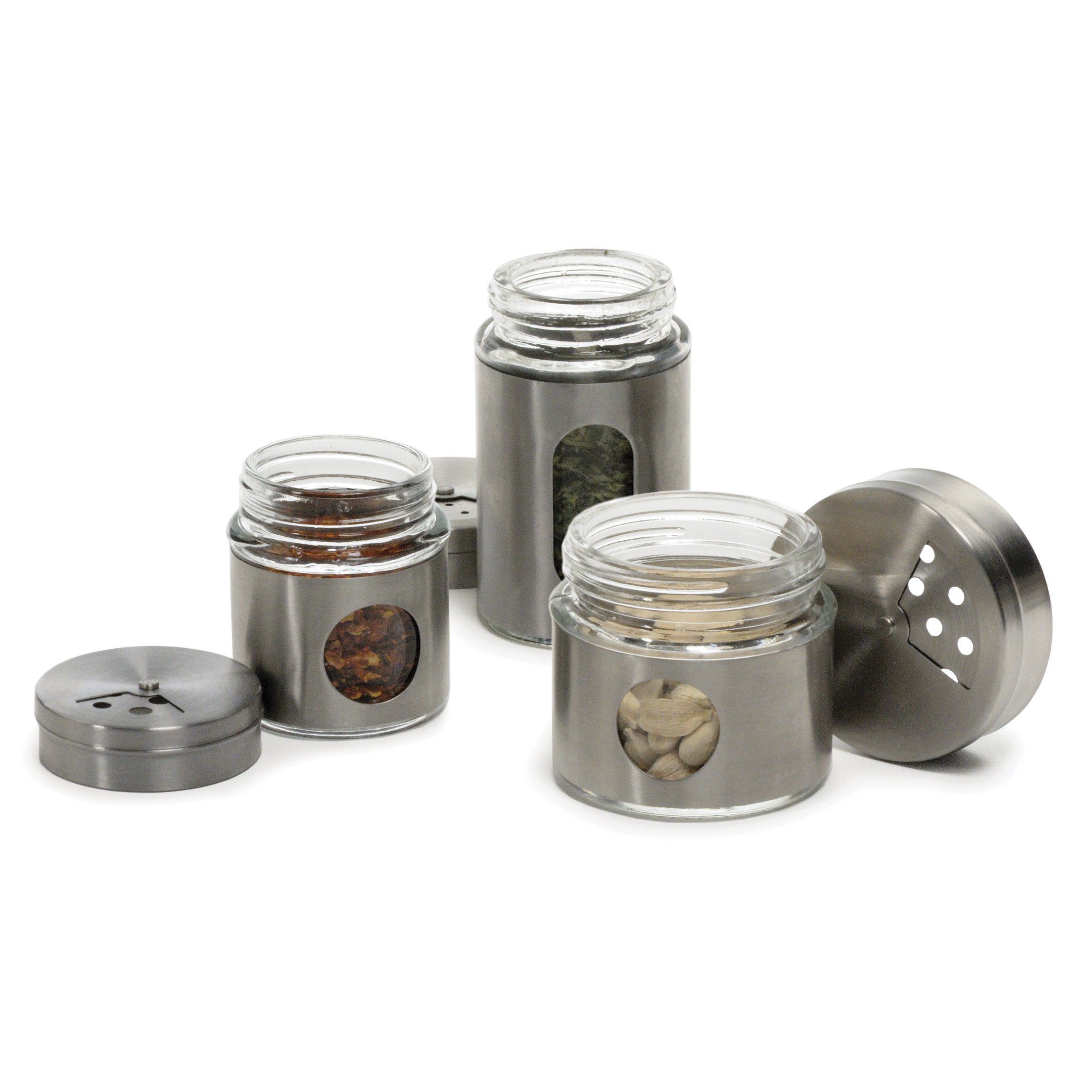 RSVP-INTL Endurance® 3 Piece Glass Spice Shaker Set | Wayfair