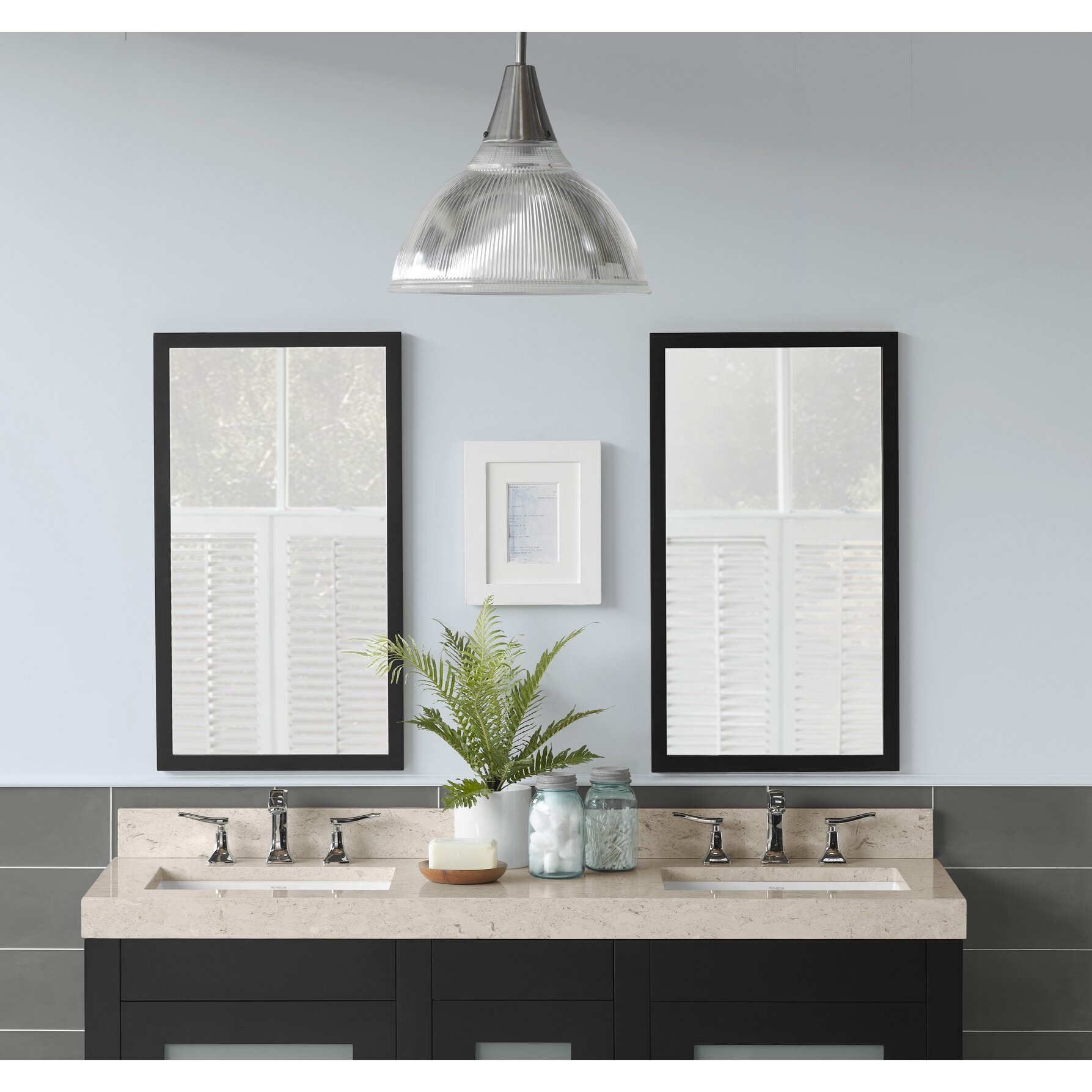 Ronbow Contemporary Solid Wood Framed Bathroom Mirror & Reviews | Wayfair