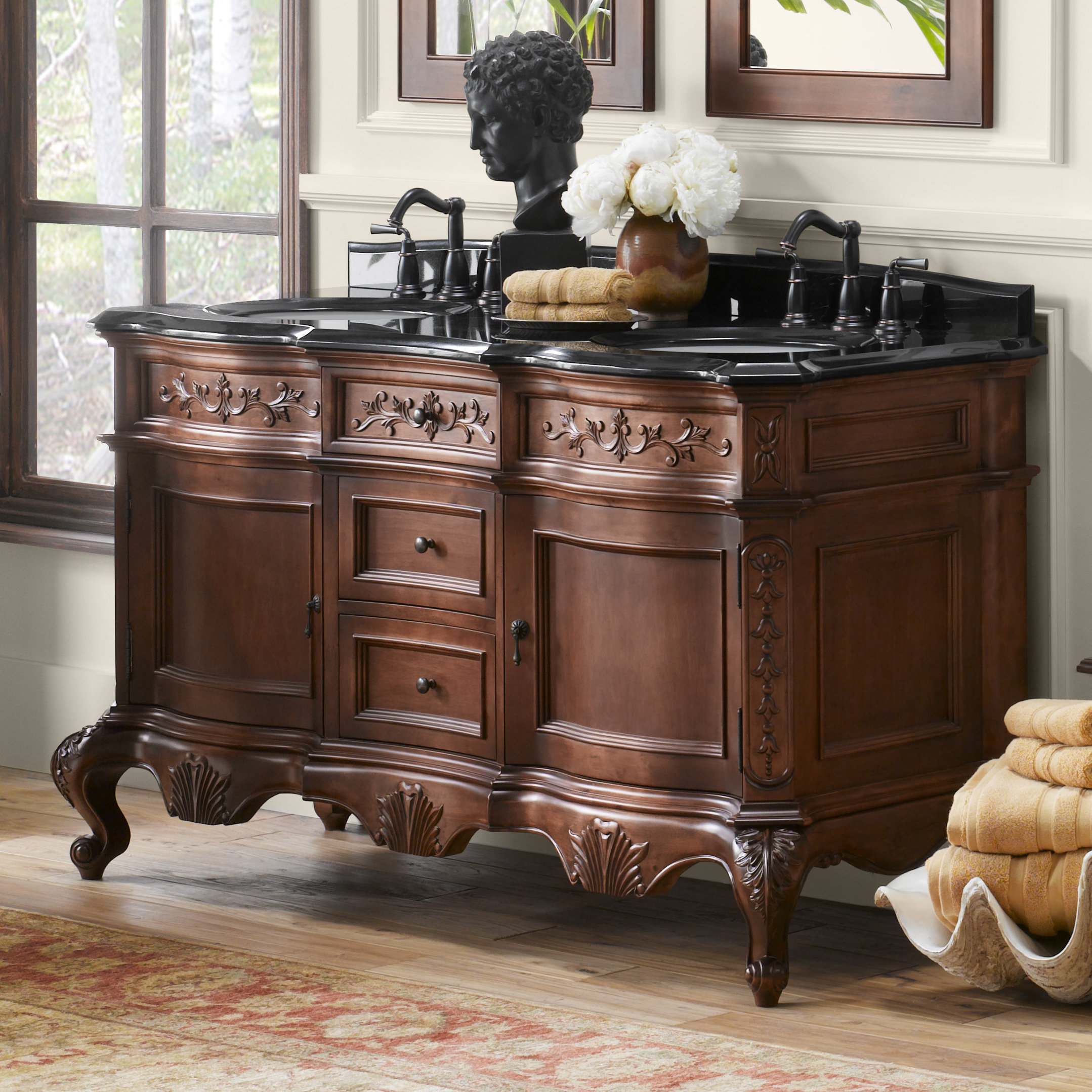 Ronbow Bordeaux 62" Double Bathroom Vanity Set & Reviews Wayfair