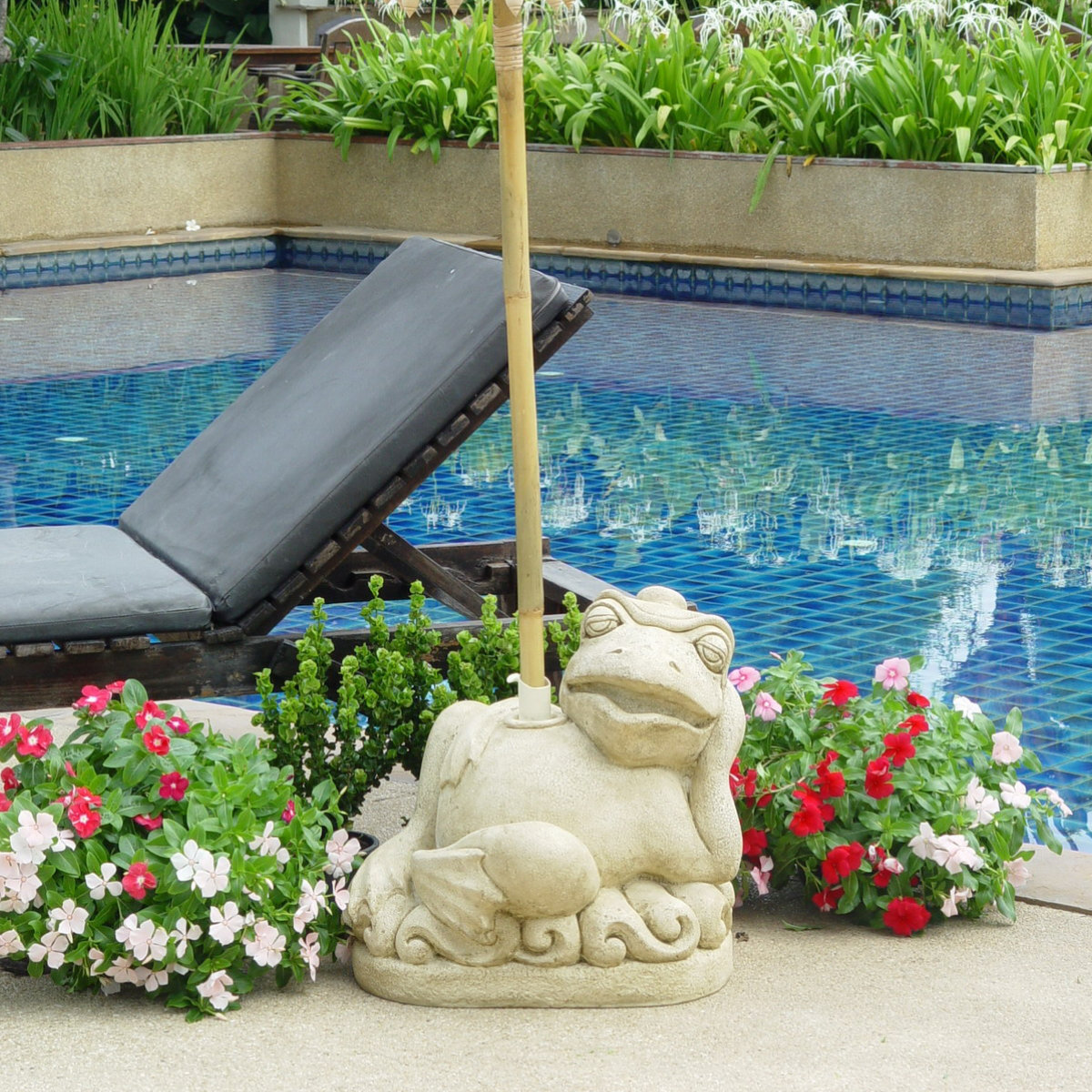 EyeLevel Reclining Frog Patio Umbrella Stand Wayfair