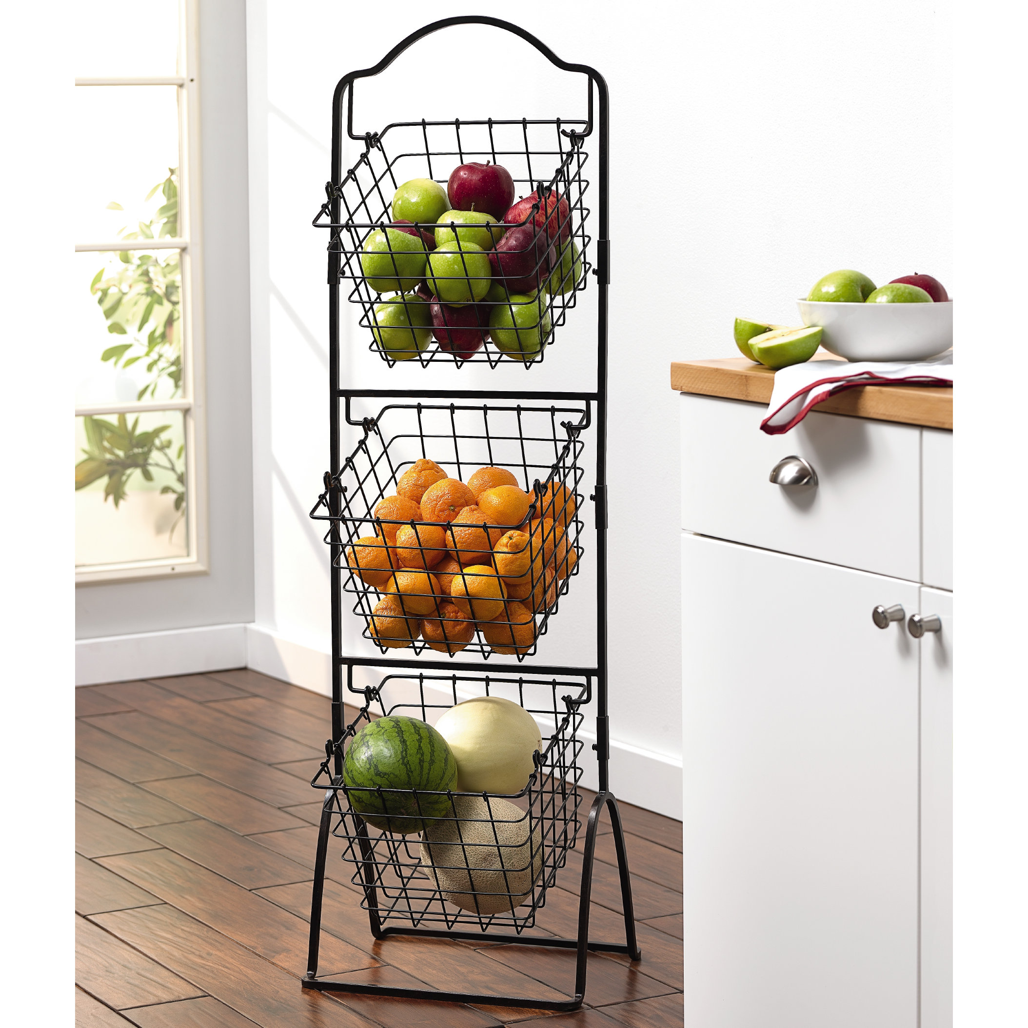Gourmet Basics by Mikasa 3Tier Metal Market Basket & Reviews Wayfair