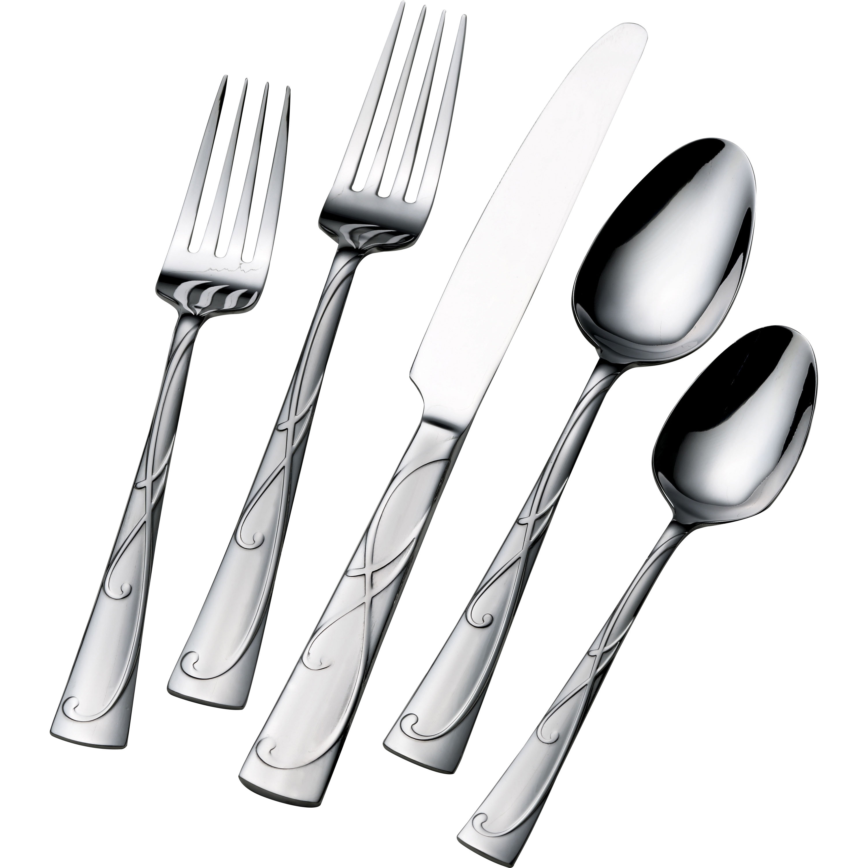 Gourmet Basics by Mikasa 20 Piece Blossom Flatware Set & Reviews Wayfair