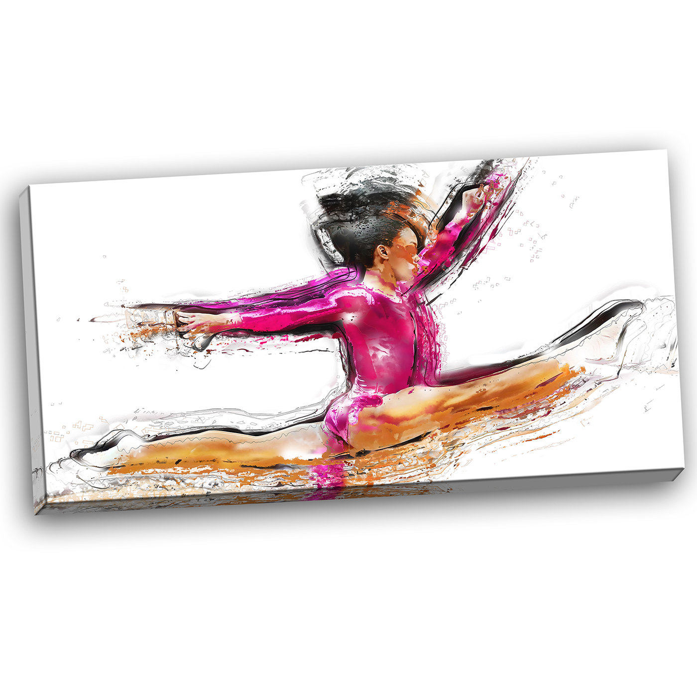 DesignArt Gymnastics Split Painting Print on Wrapped Canvas Wayfair