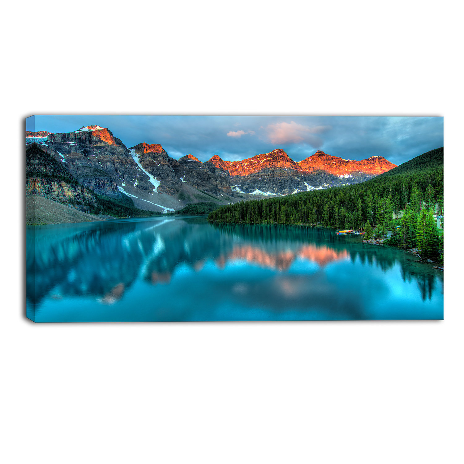 DesignArt Moraine Lake Sunrise Landscape Photographic Print on Wrapped