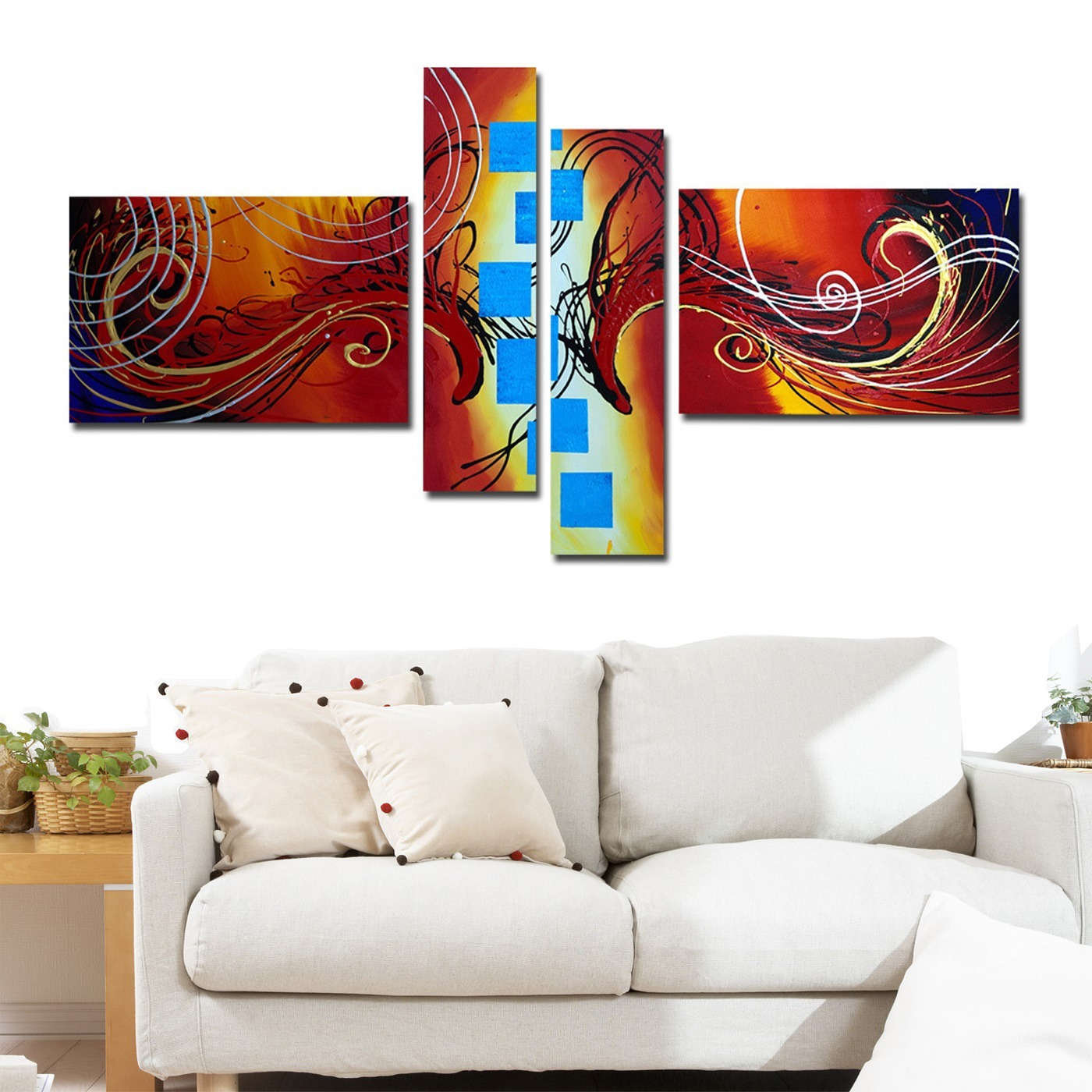 DesignArt Modern Abstract 4 Piece Original Painting on Canvas Set Wayfair