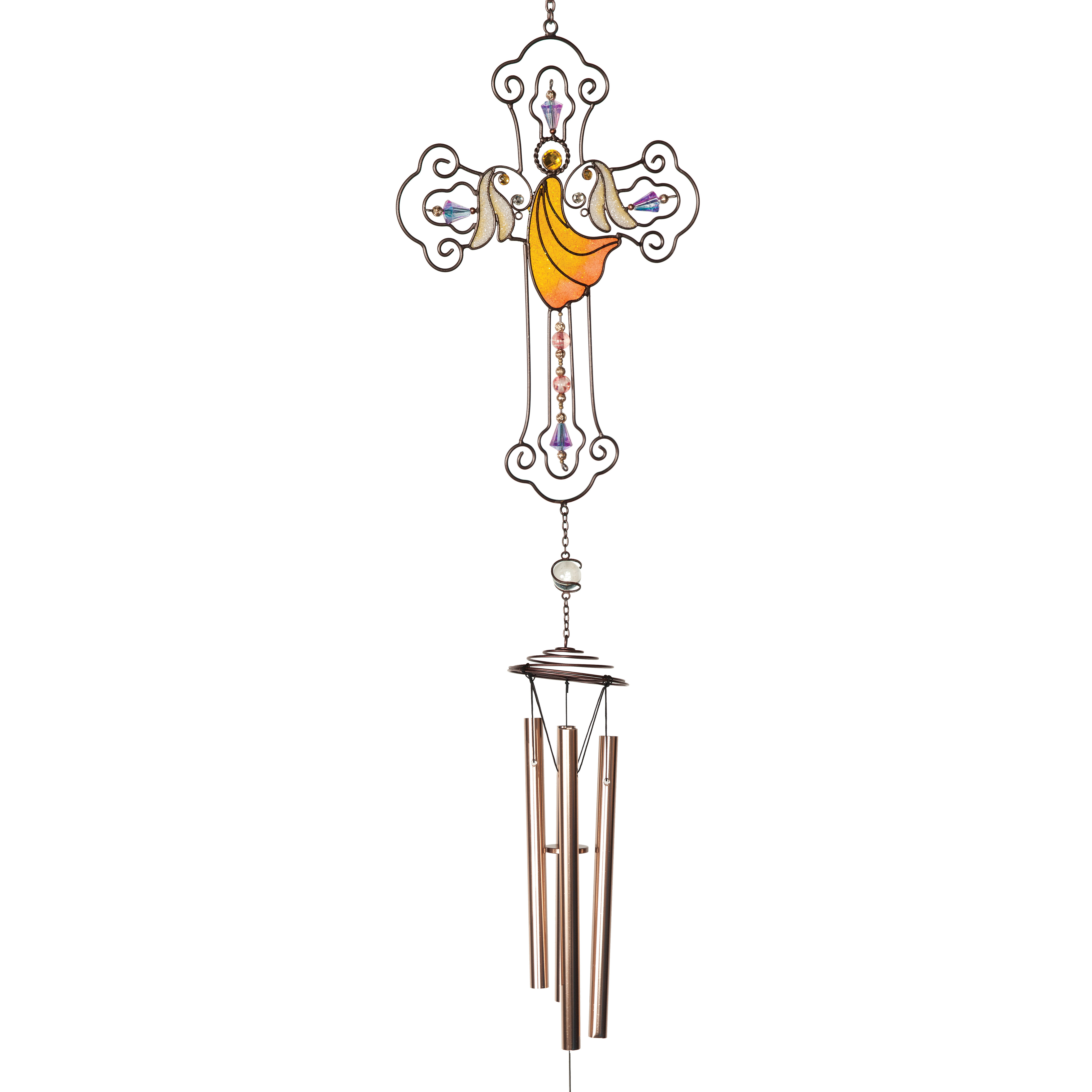 Angelstar Orange Angel Cross Wind Chime Wayfair