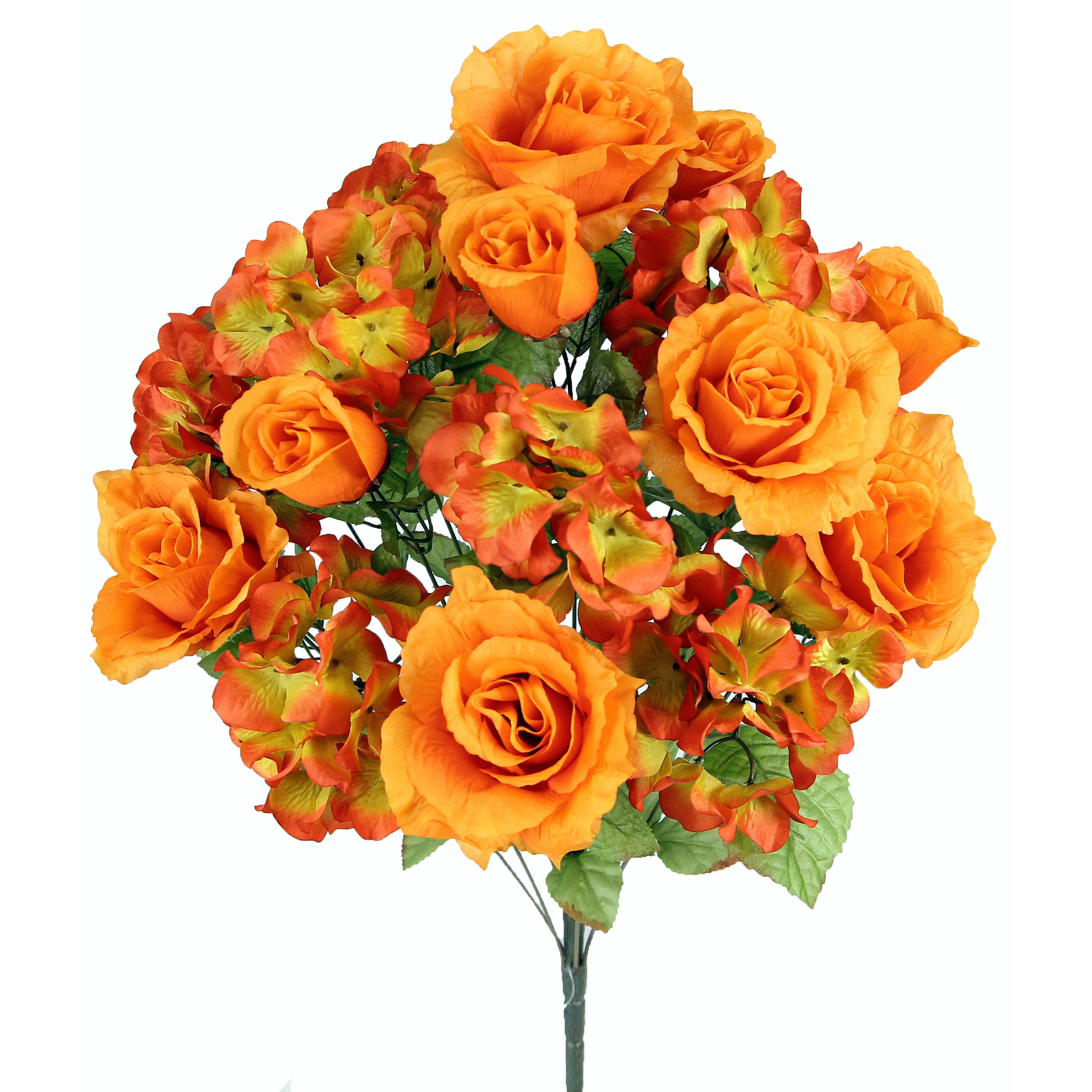 AdmiredbyNature 18 Stems Artificial Full Blooming Rose and Hydrangea