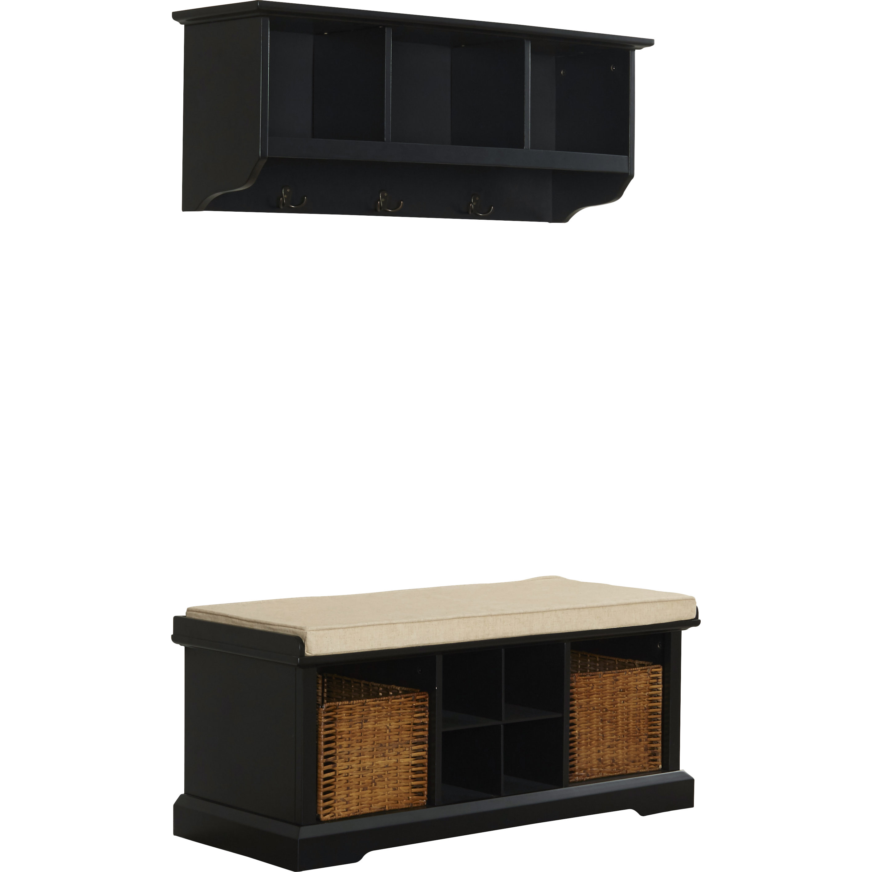 Breakwater Bay Selbyville Wood Storage Bench & Shelf Set & Reviews