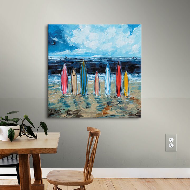 Breakwater Bay Surf Boards Painting Print on Wrapped Canvas & Reviews ...