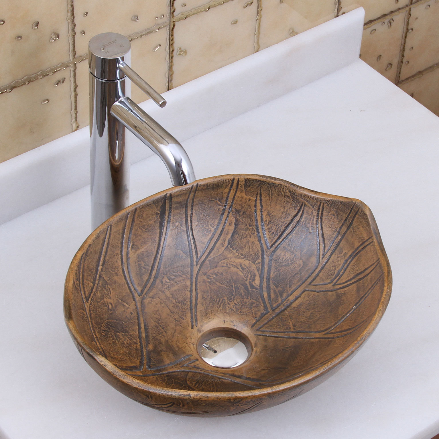 Elimaxs Autumn Leaf Vessel Bathroom Sink & Reviews Wayfair