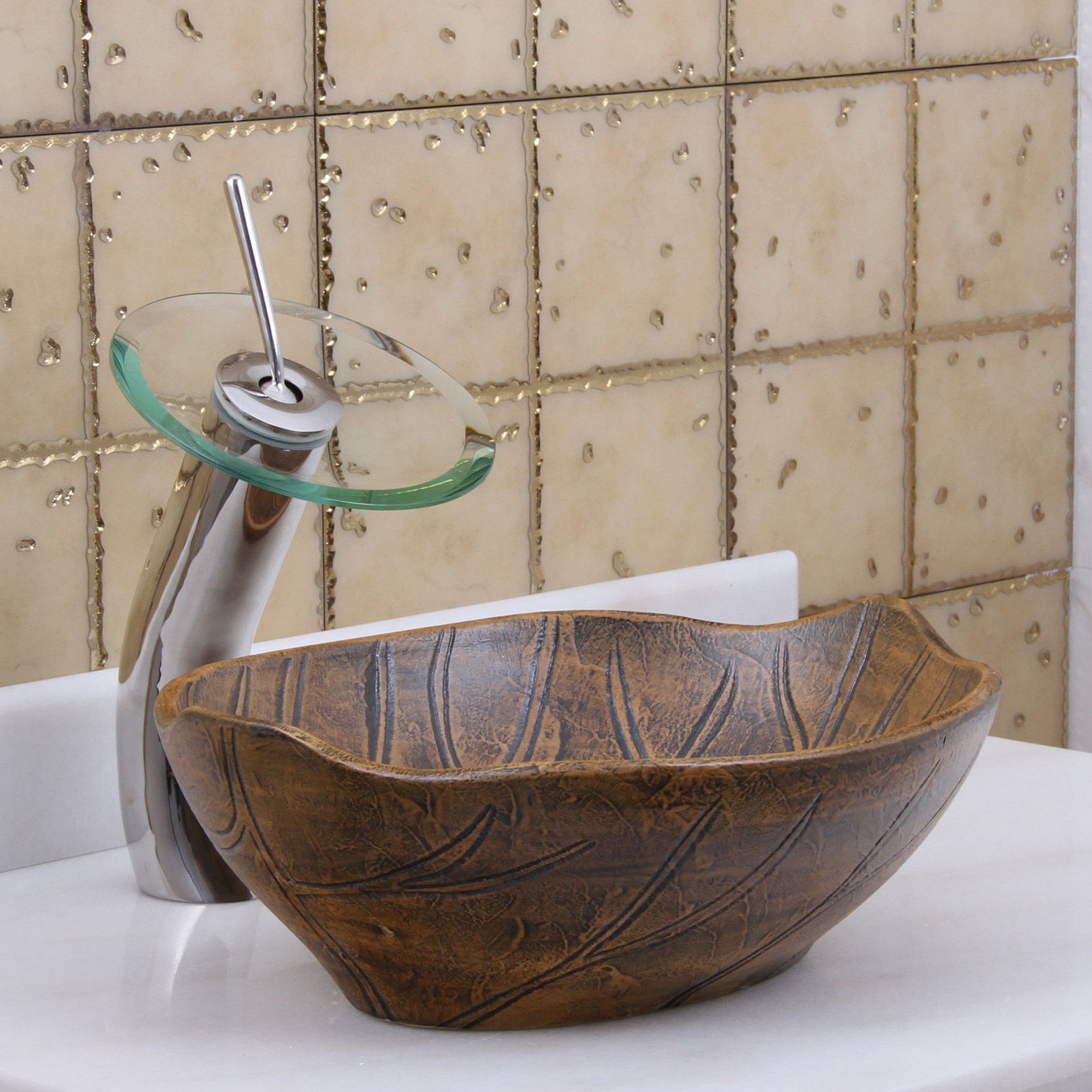 Elimaxs Autumn Leaf Vessel Bathroom Sink & Reviews Wayfair