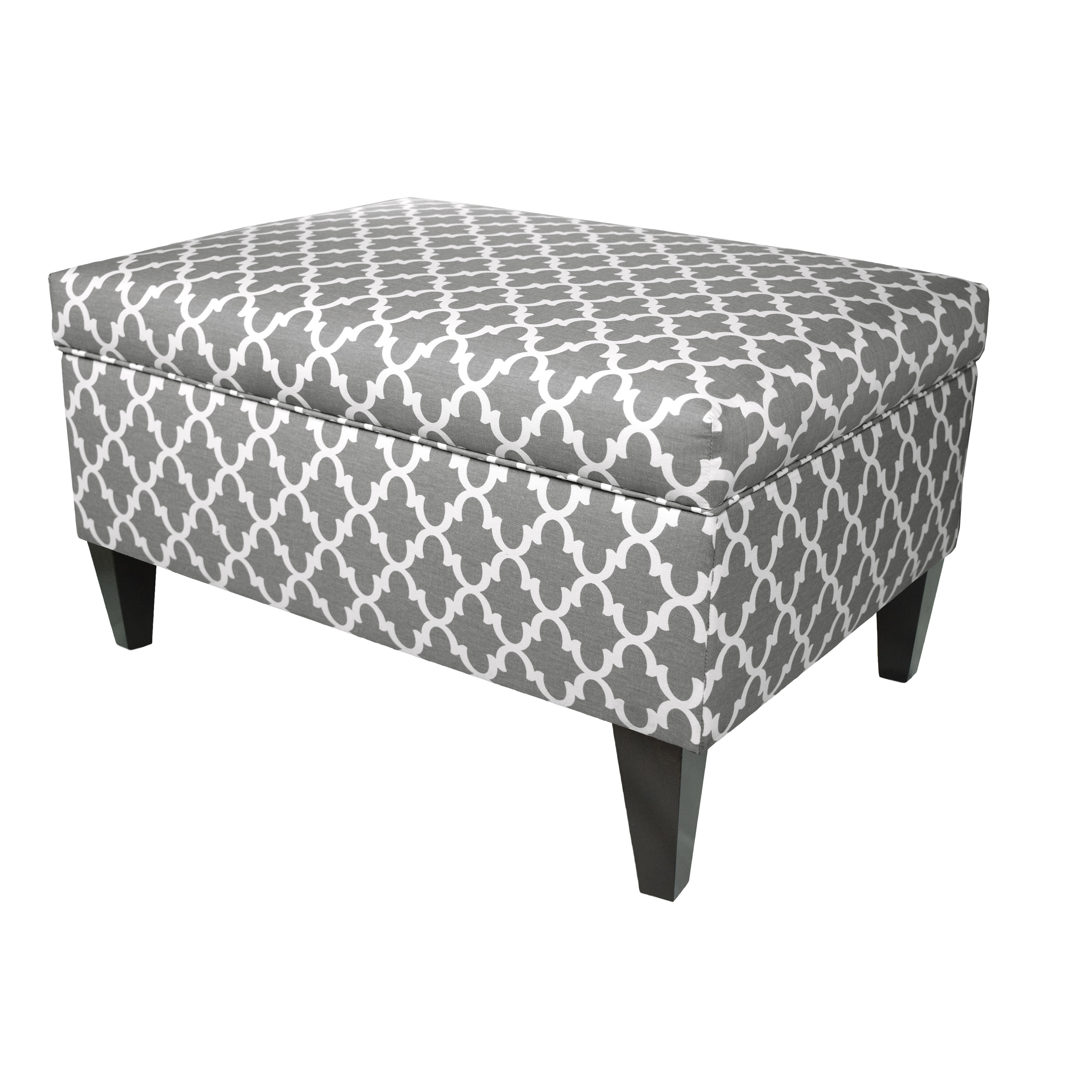 MJLFurniture Brooklyn Upholstered Square Legged Box Storage Ottoman