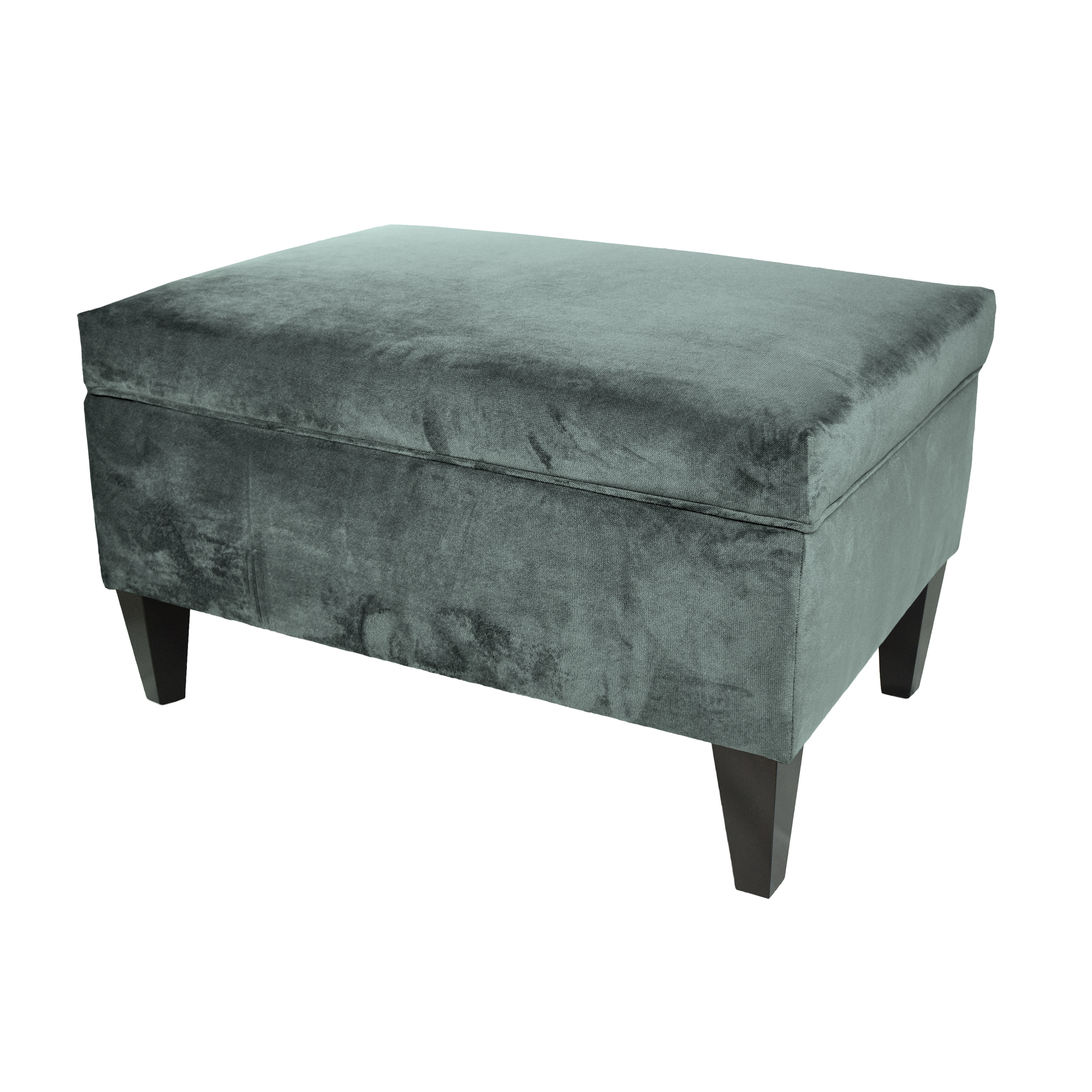 MJLFurniture Brooklyn Upholstered Square Legged Box Storage Ottoman