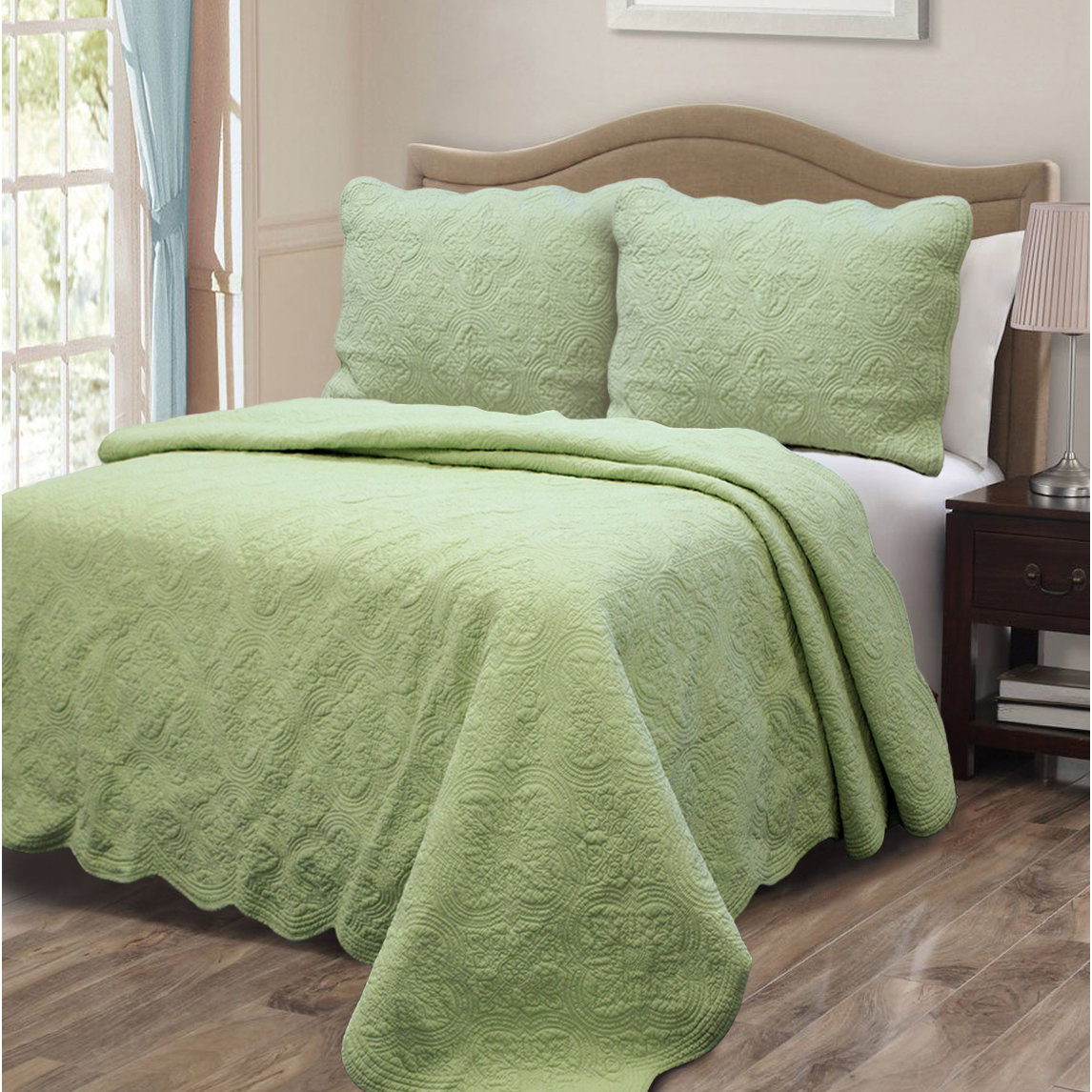 Cozy Line Home Fashion Blantyre Scalloped Edge Quilt Set & Reviews Wayfair