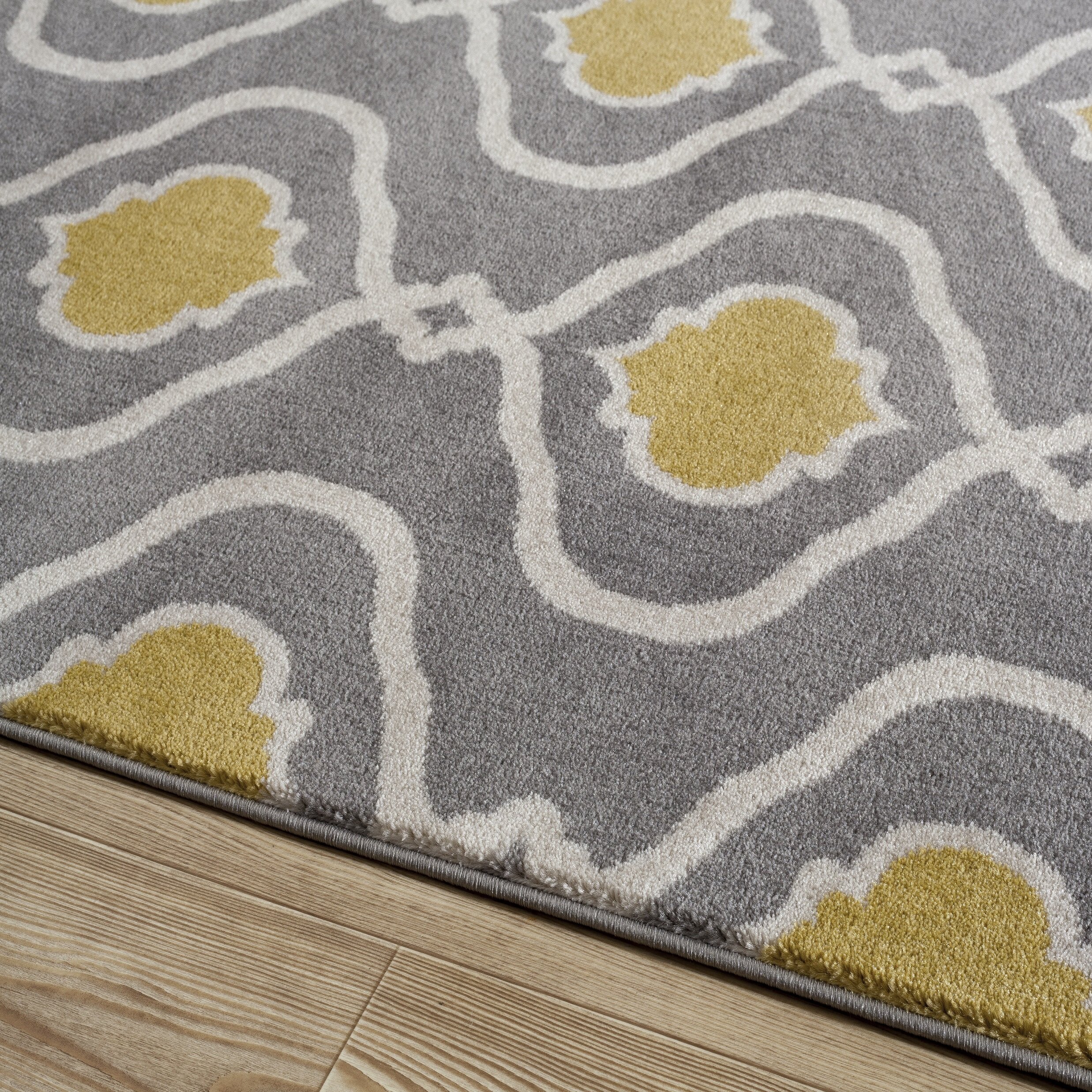 World Rug Gallery Alpine Gray/Yellow Area Rug & Reviews Wayfair