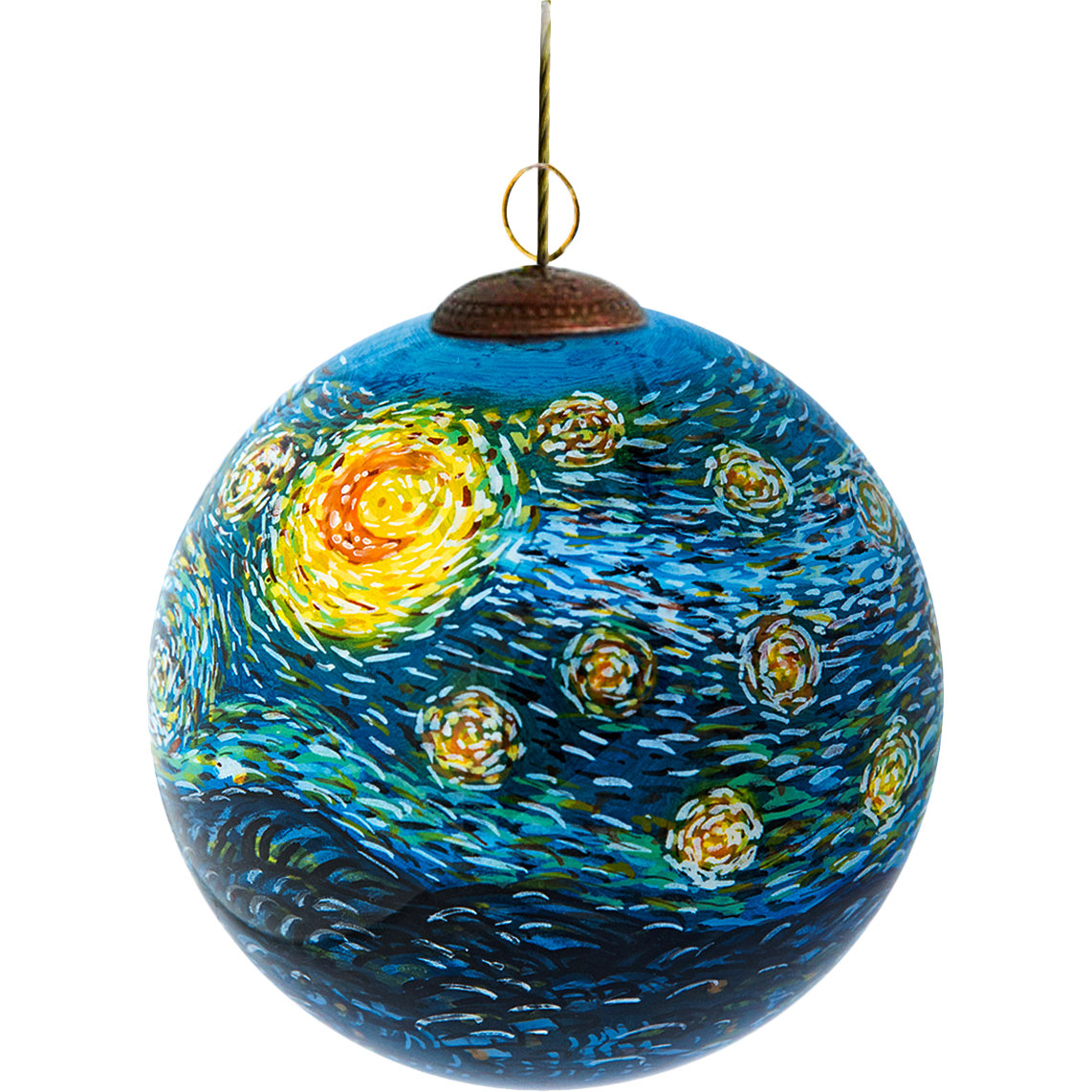la pastiche starry night hand painted glass ornament la pastiche starry night hand painted glass ornament