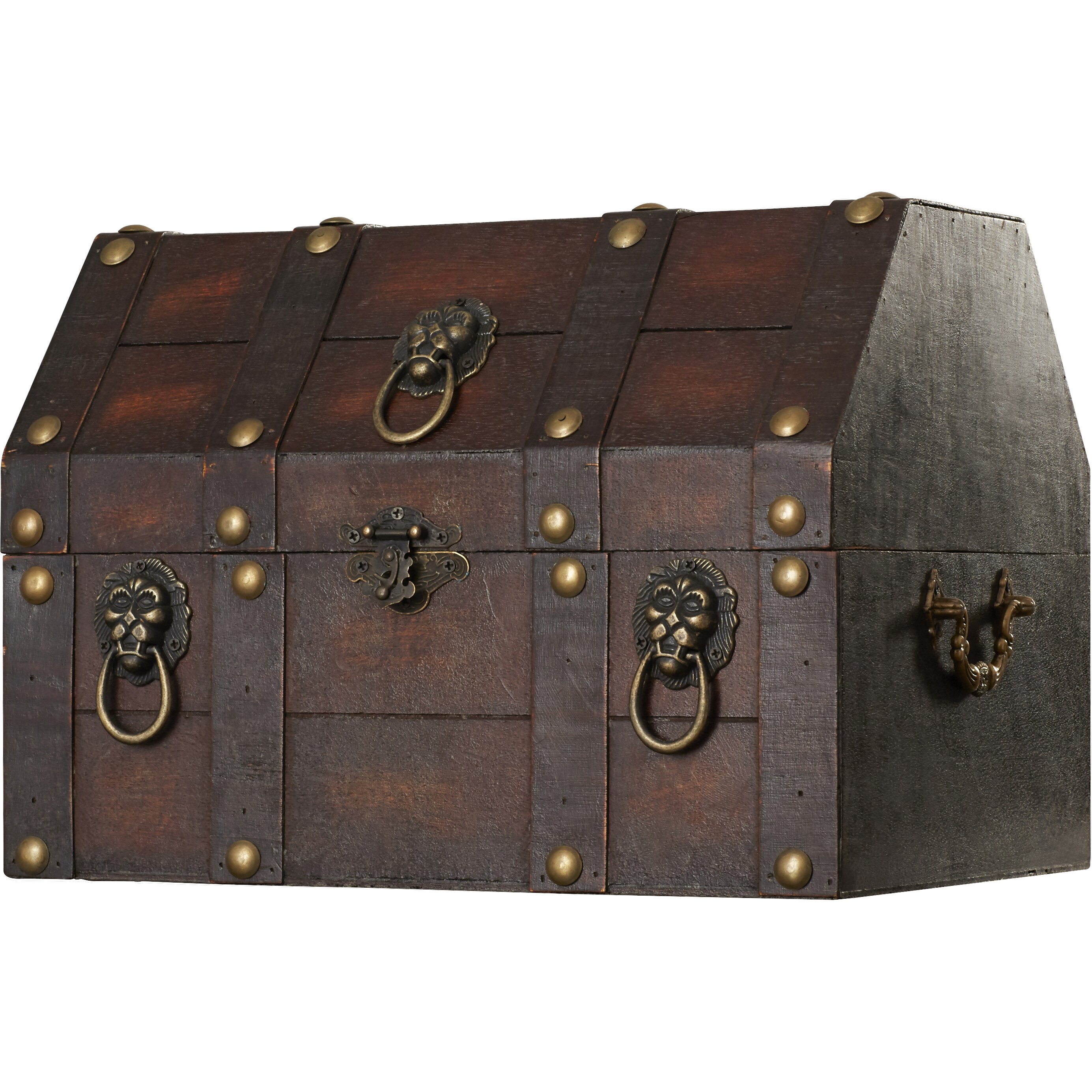 Rosalind Wheeler Antique Pirate Treasure Chest With Lion Rings ...