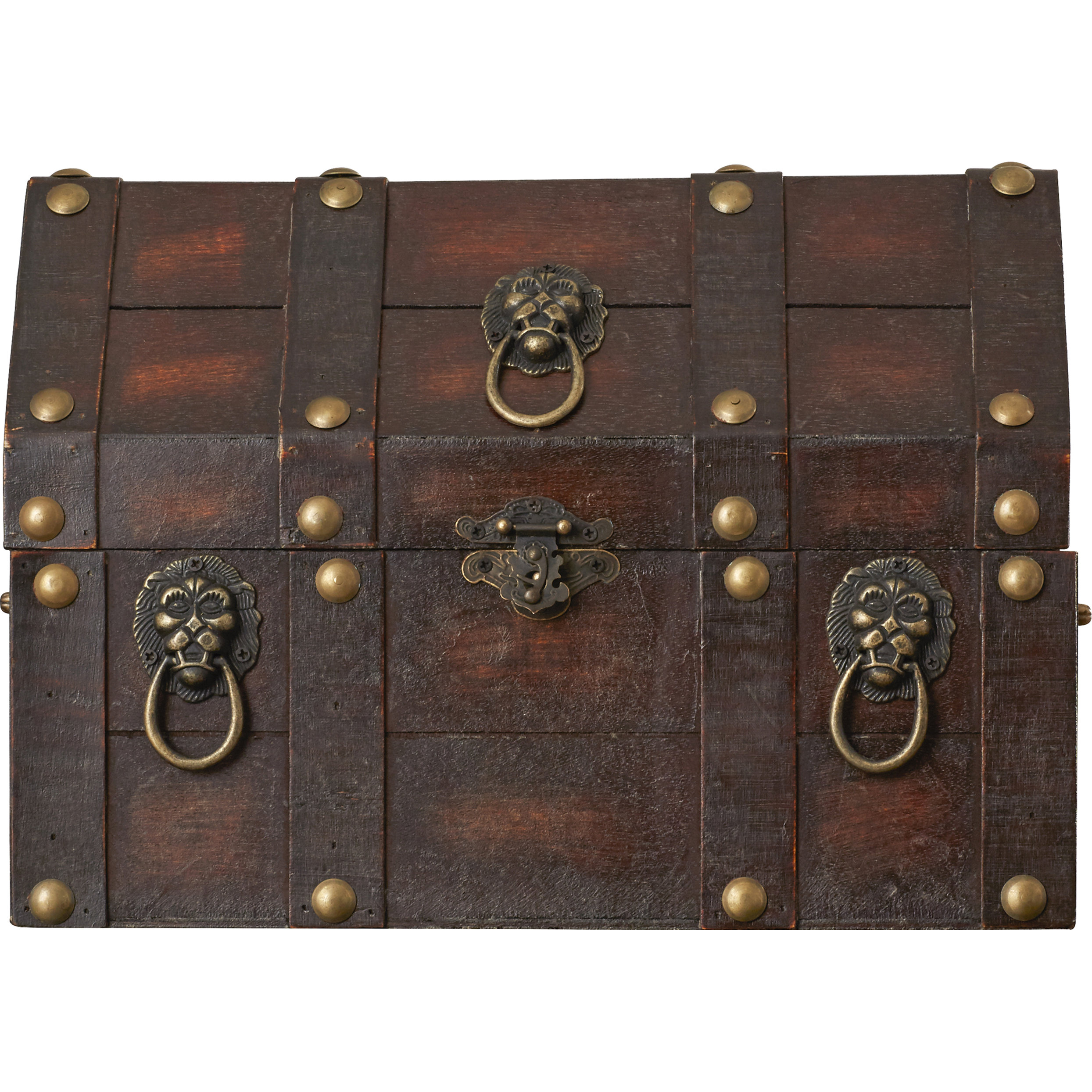 Rosalind Wheeler Antique Pirate Treasure Chest with Lion Rings & Reviews Wayfair