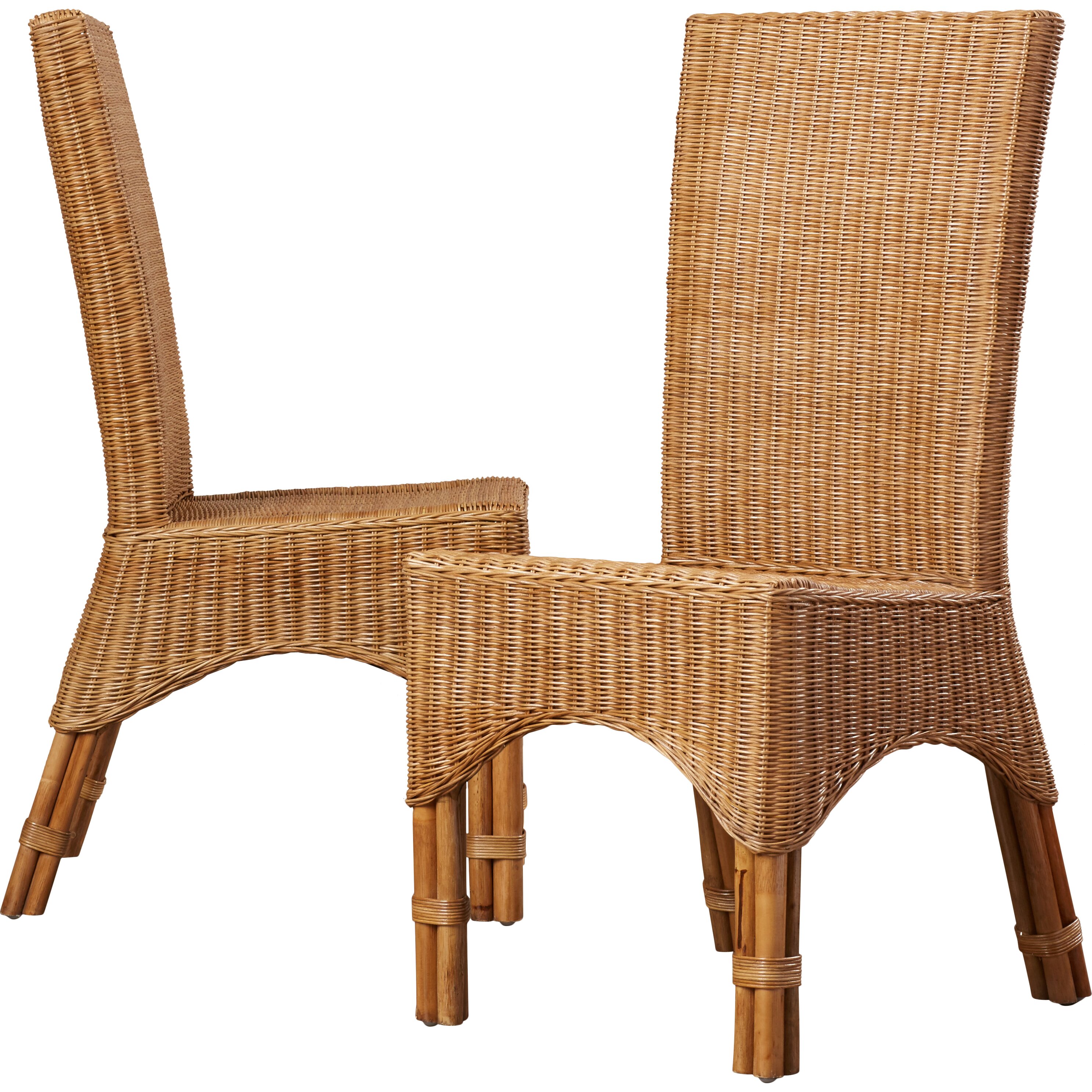 Bay Isle Home Staples Rattan Dining Chair with Rattan Pole Legs