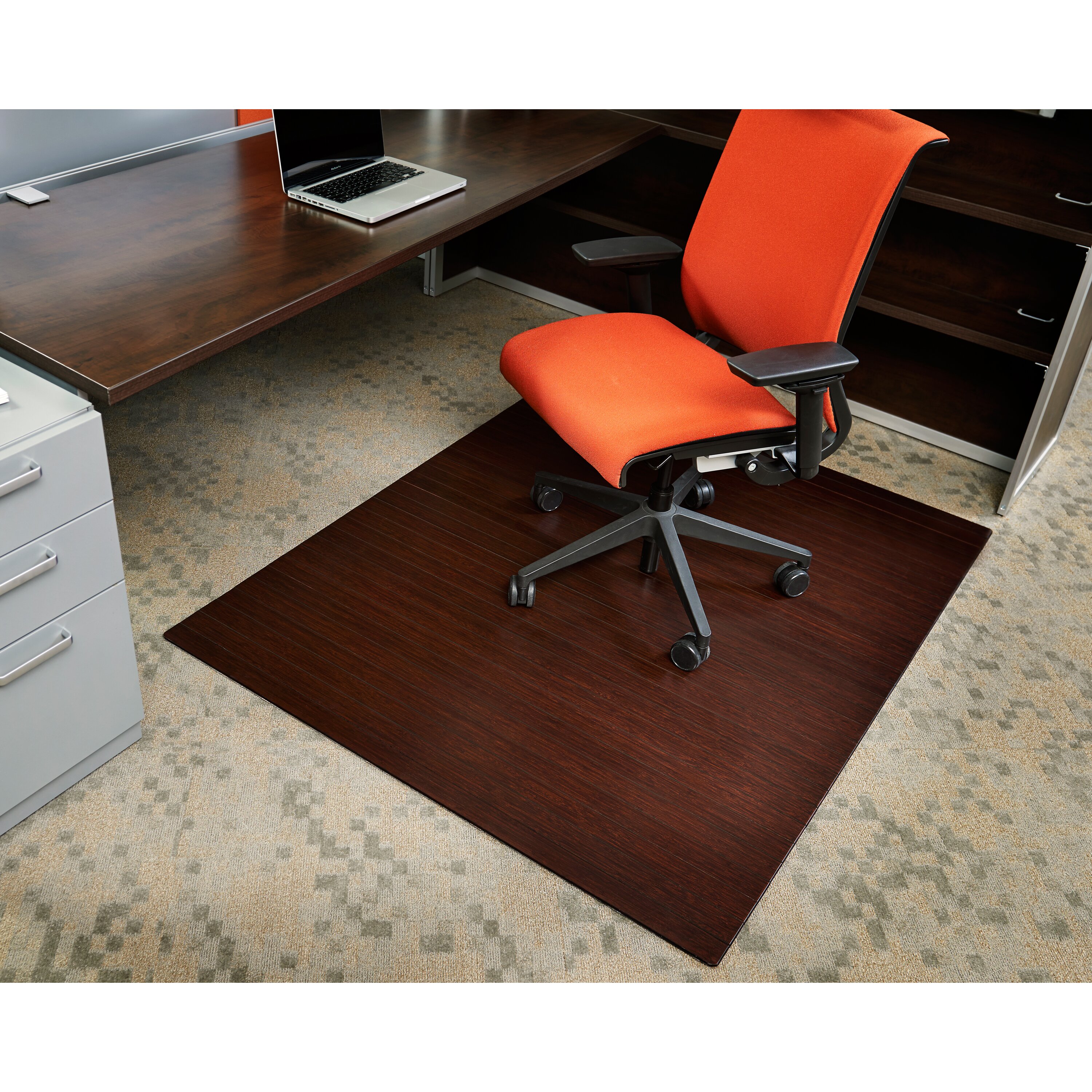 Bamboo Rectangular Office Chair Mat SYPL1000 