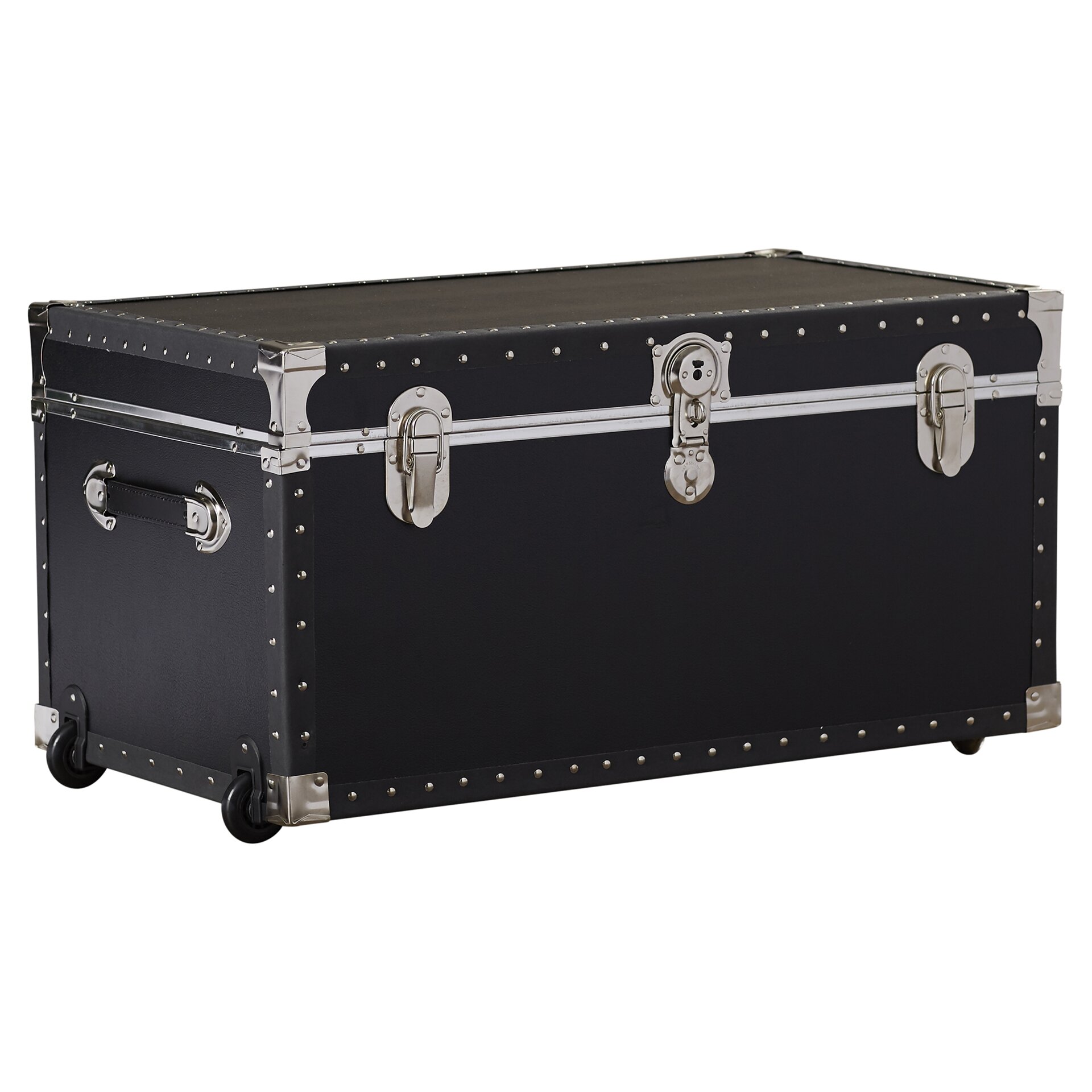 Symple Stuff Oversize Trunk with Wheels in Black & Reviews | Wayfair
